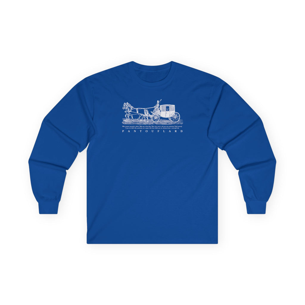 Unisex Black Pantouflard Carriage Cotton Long Sleeve Tee