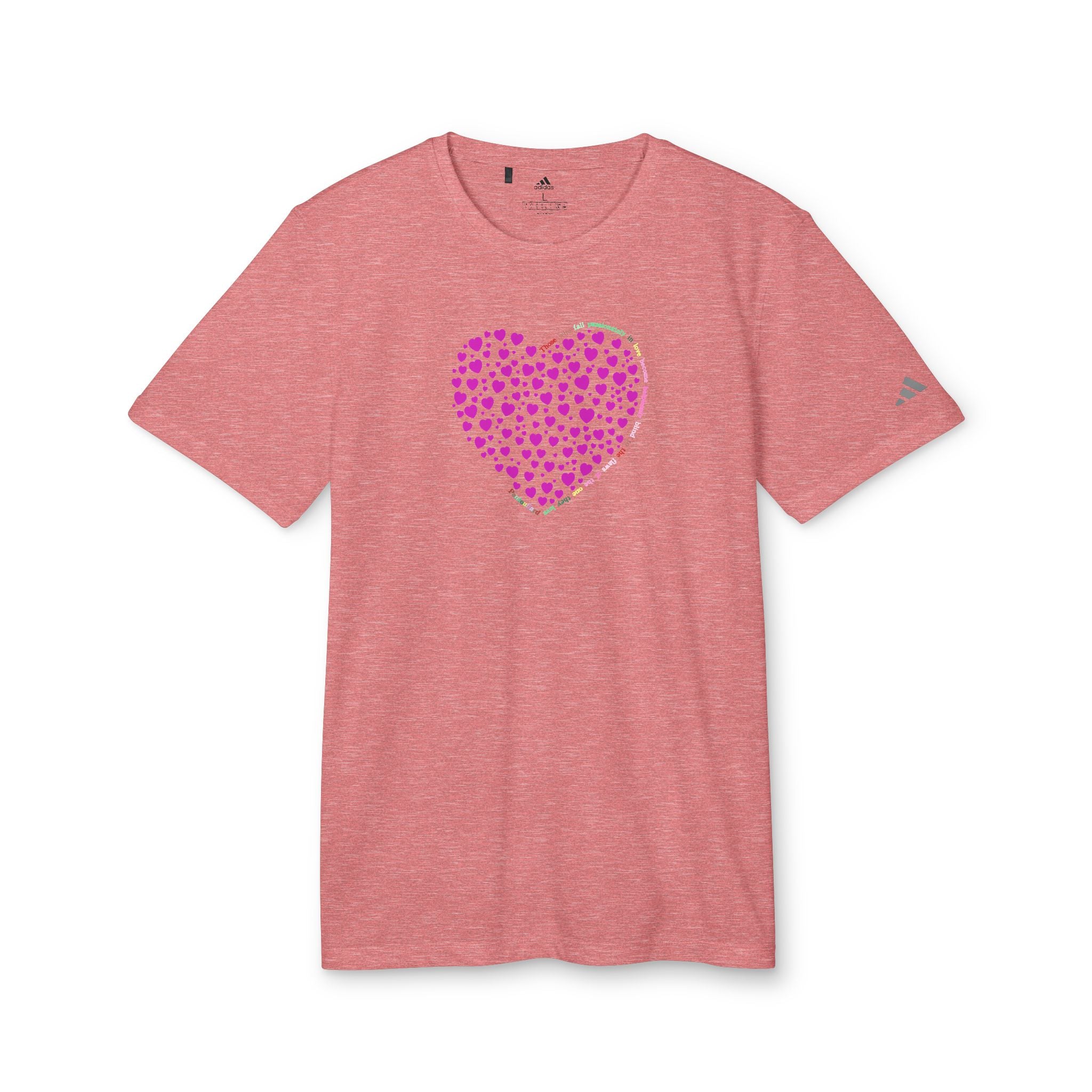Camiseta Deportiva Unisex Adidas® con Diseño de Corazón Rosa