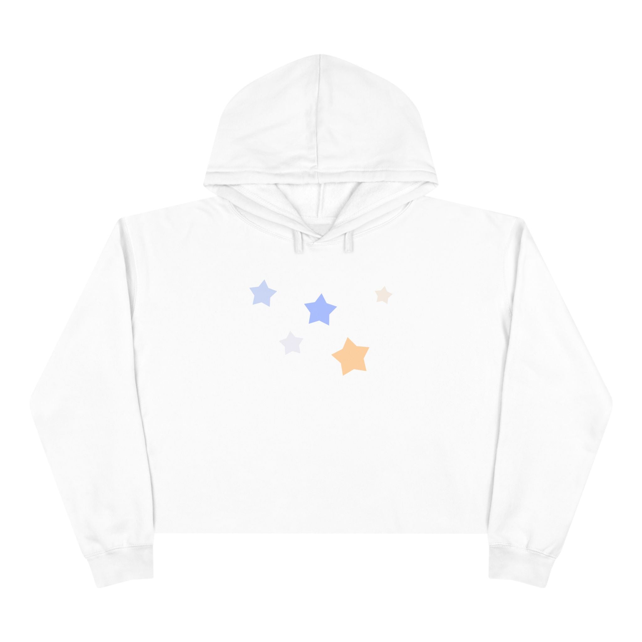 Women's Cassiopeia Constellation Graphic Fleece Crop Hoodie - W-Shape Raw Hem Pullover