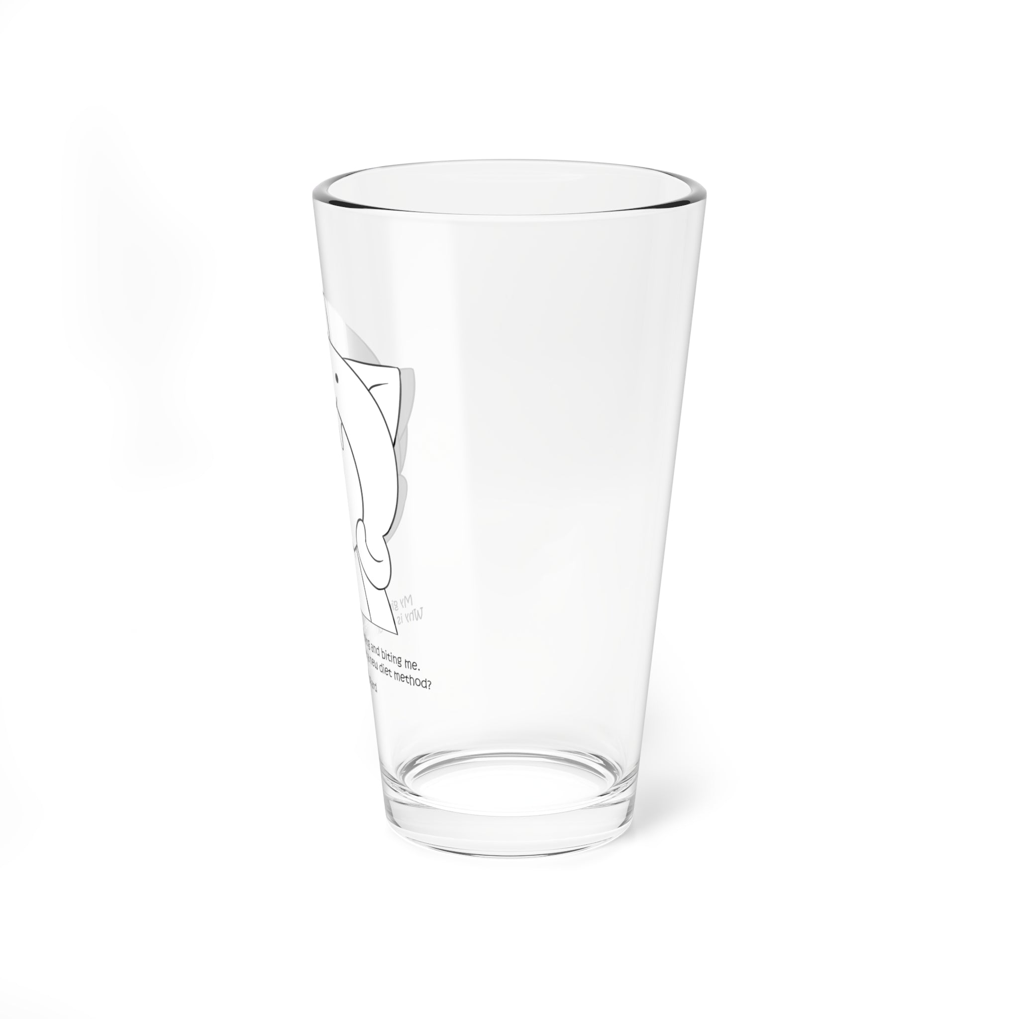 Clear Pantouflard 'Biting Cat' Comic Solid Glass Mixer