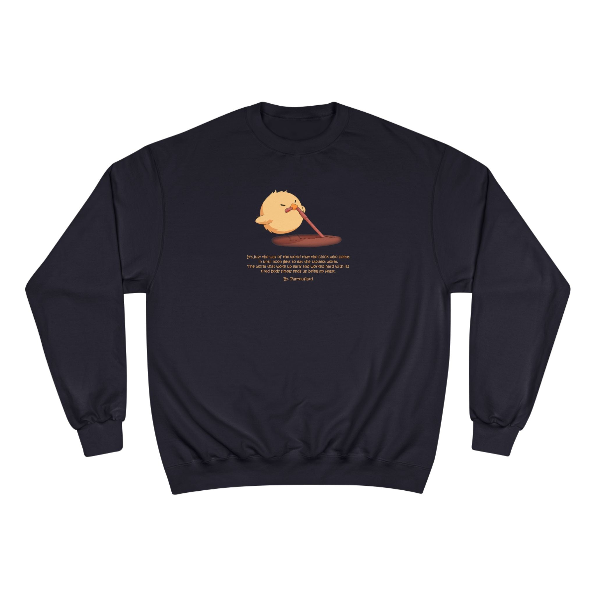 Early Bird Parody Champion Sweatshirt | Sarcastic "Late Sleeper" Quote Crewneck | The Early Worm Gets Eaten Graphic | Oversized Fit (S-3XL)