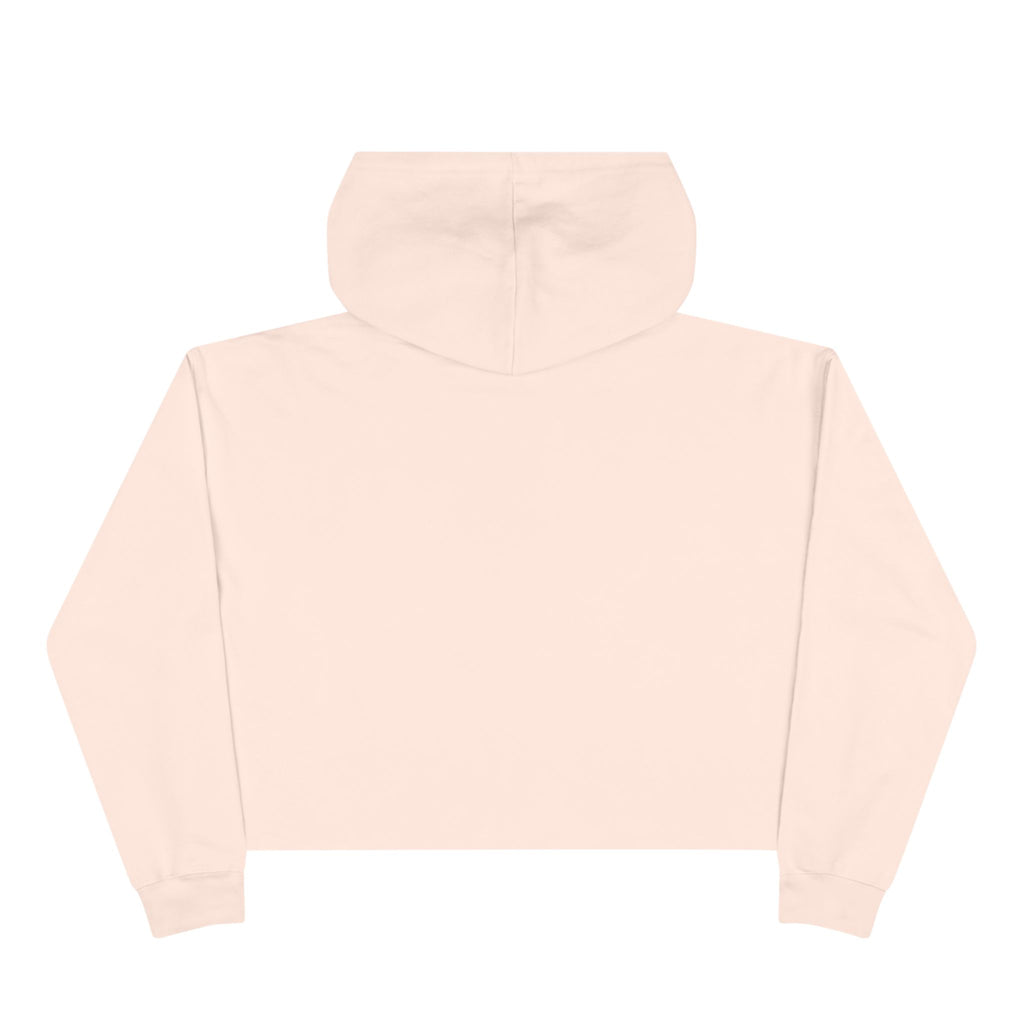 Women's Peach Floral Butterfly Spring Quote Cotton Blend Crop Hoodie