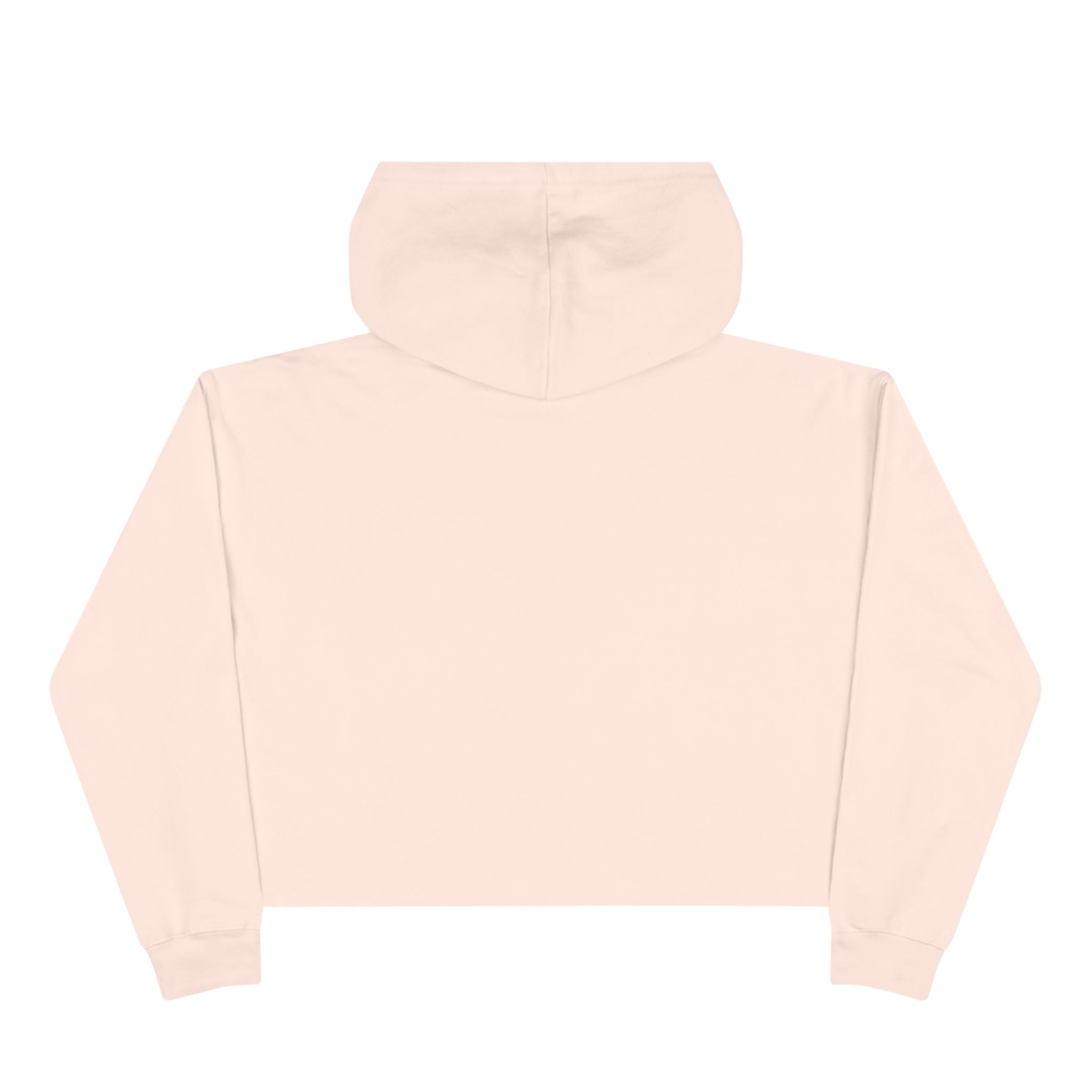 Women's Peach Floral Butterfly Spring Quote Cotton Blend Crop Hoodie