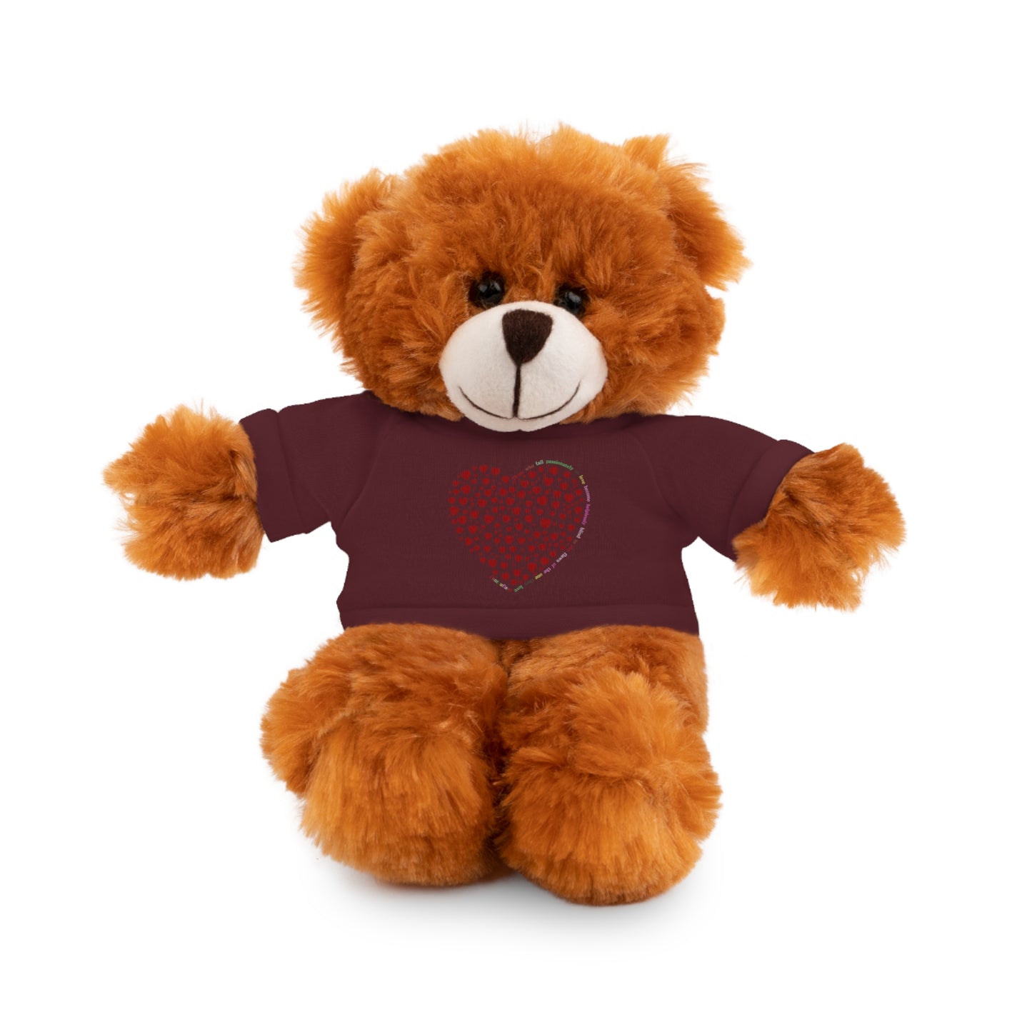 Personalized Stuffed Animal with Red Heart T-Shirt