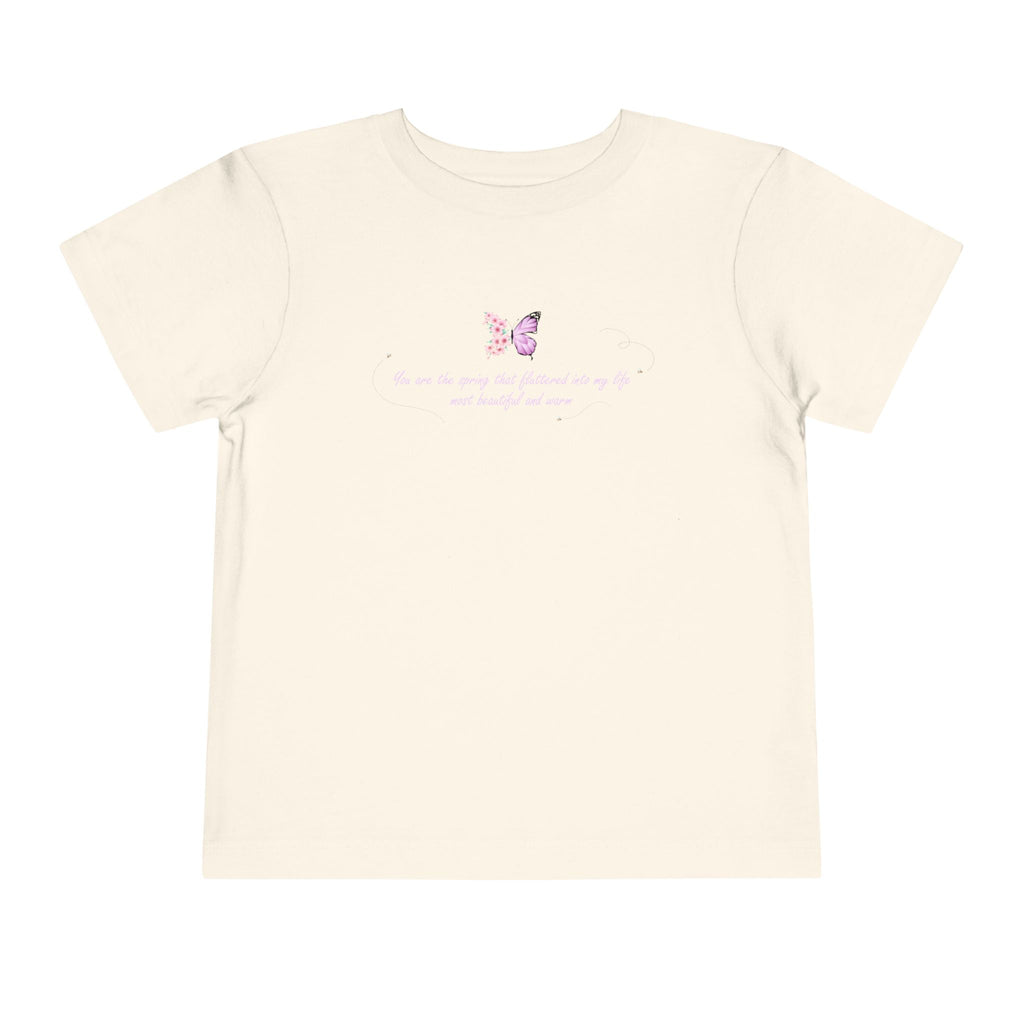 Toddler Yellow Floral Butterfly Spring Quote 100% Cotton Short Sleeve Tee