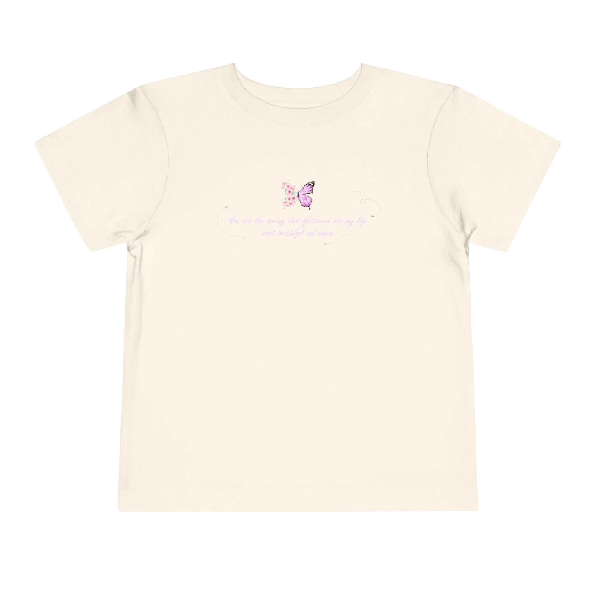 Toddler Yellow Floral Butterfly Spring Quote 100% Cotton Short Sleeve Tee
