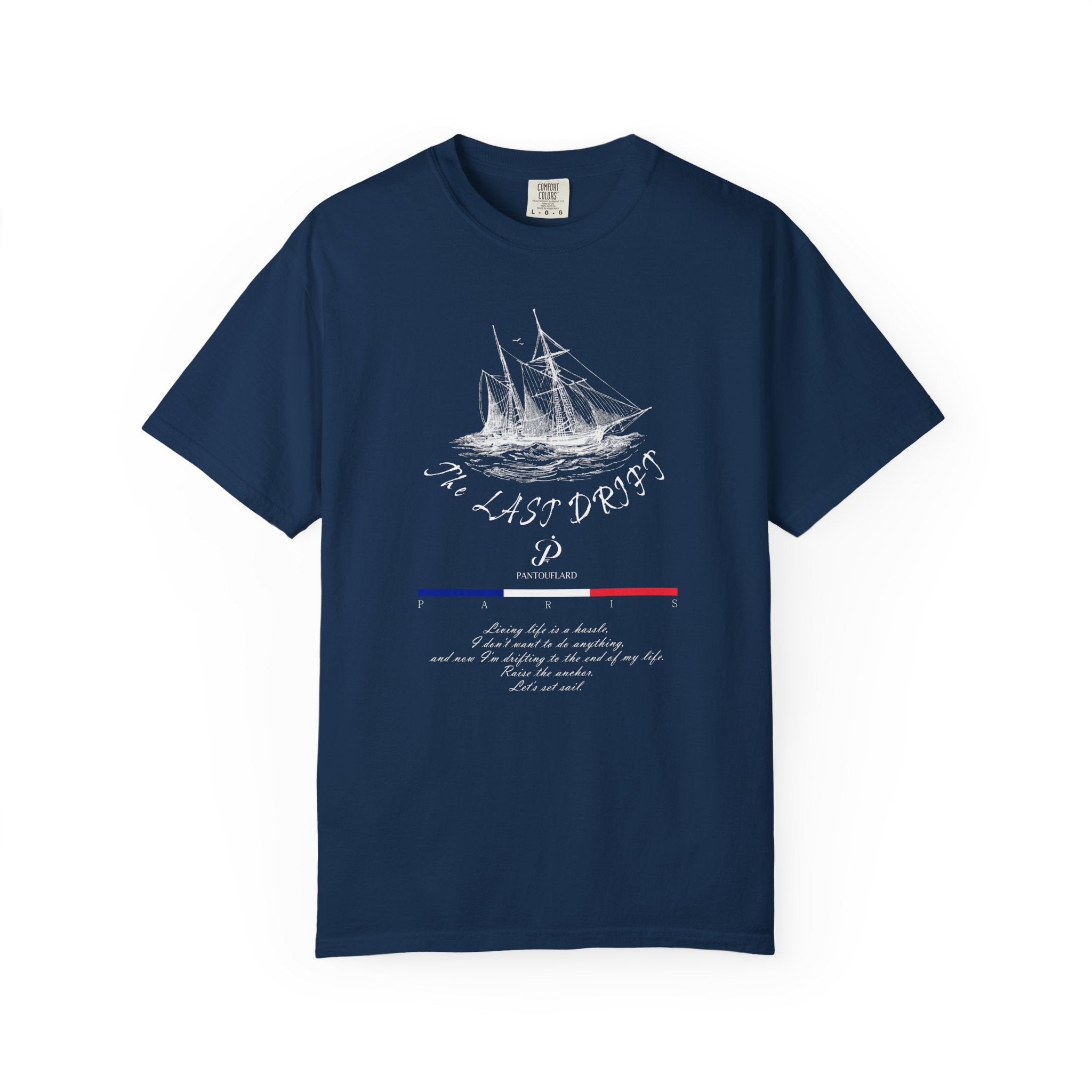 Unisex Navy Blue Nautical Ship The Last Drift 100% Cotton T-shirt