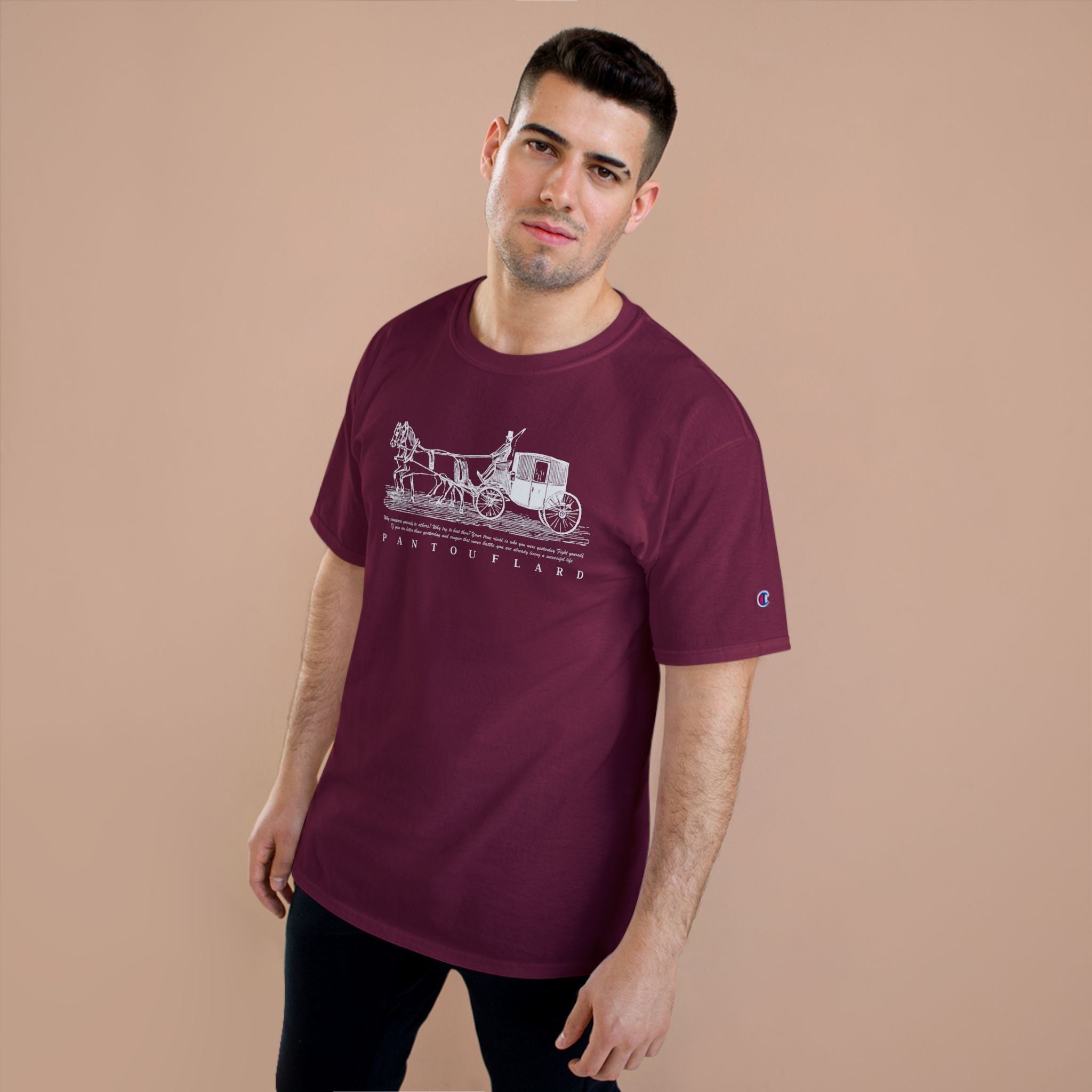 Unisex Charcoal Champion Vintage Carriage 100% Cotton T-Shirt