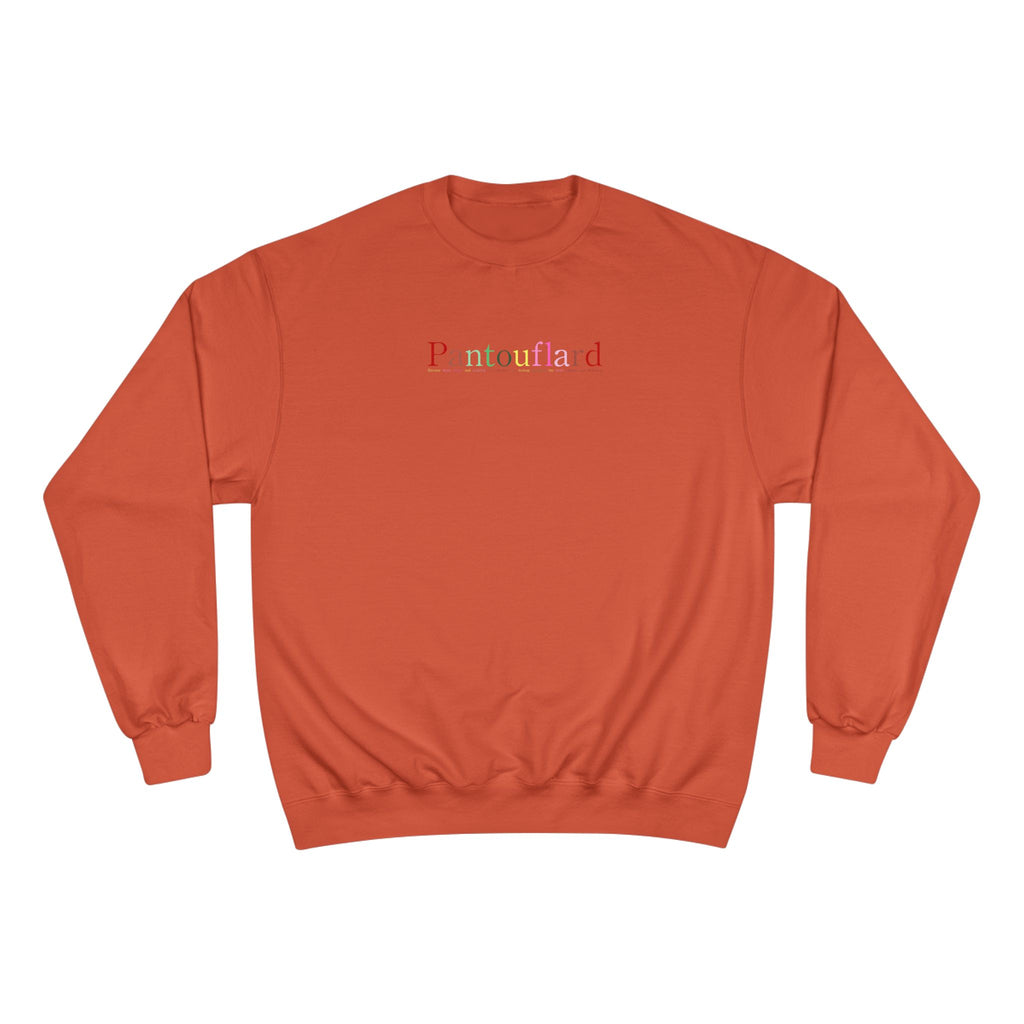 Old Money Aesthetic Champion Crewneck - Pantouflard Pastel Logo (Sustainable Eco-Fleece Sweatshirt)