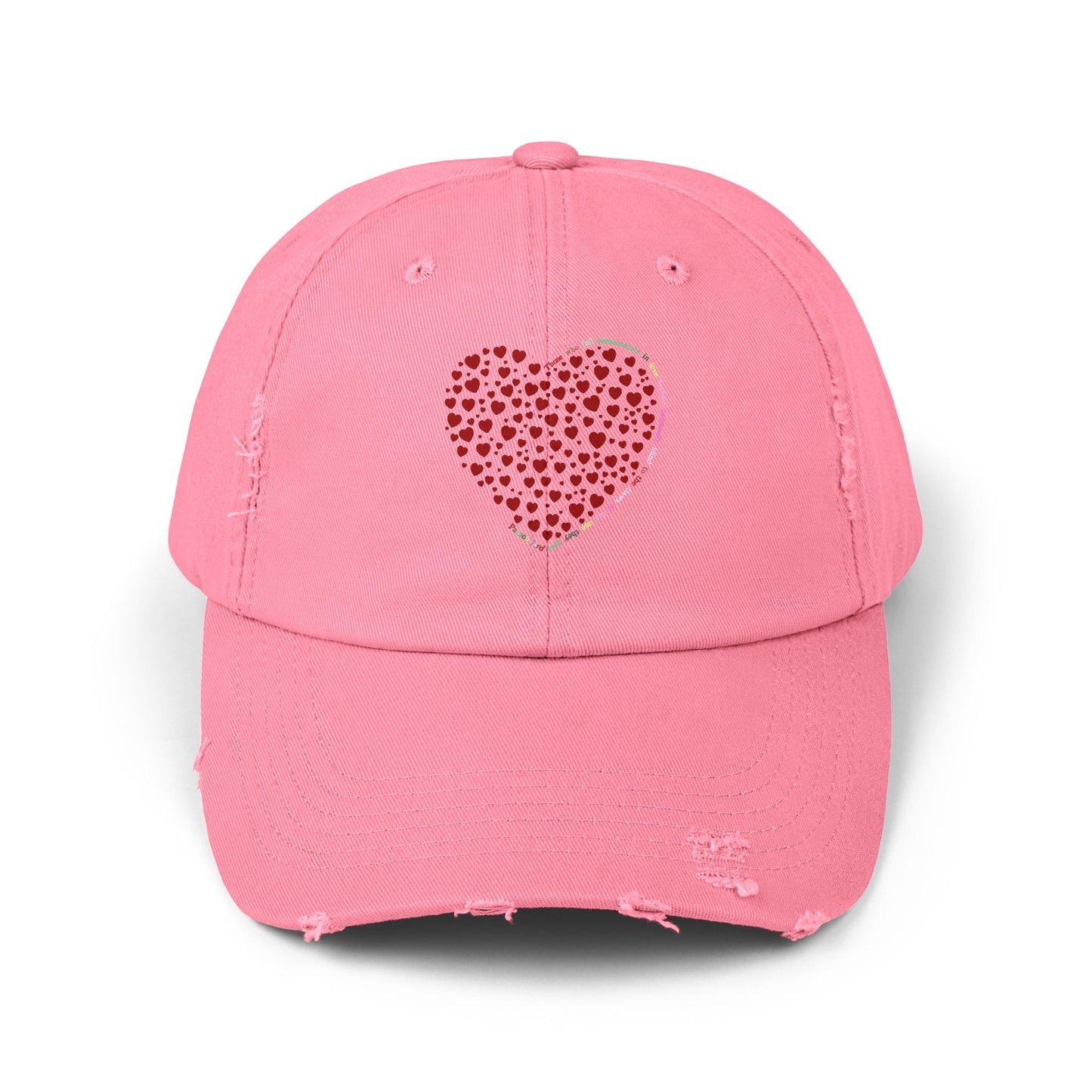Distressed Red Heart Cap, Casual Hat