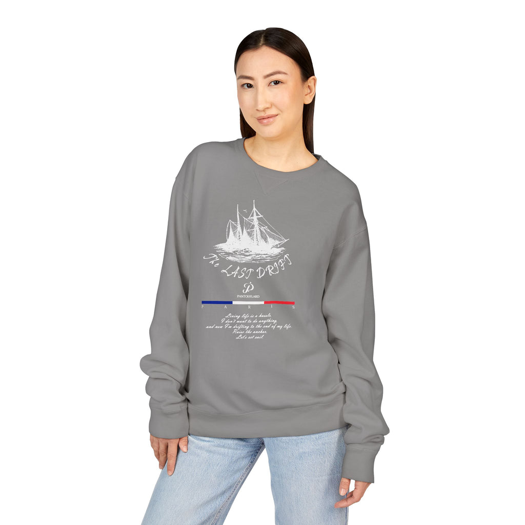 Old Money Nautical Heritage Crewneck - The Last Drift II (Paris Aesthetic Garment-Dyed Sweatshirt)