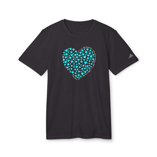 Adidas Unisex Sport T-Shirt with Mint Heart Design