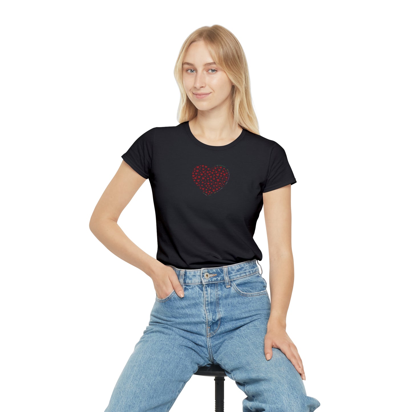 Slim fit Women's T-Shirt (Red Heart)