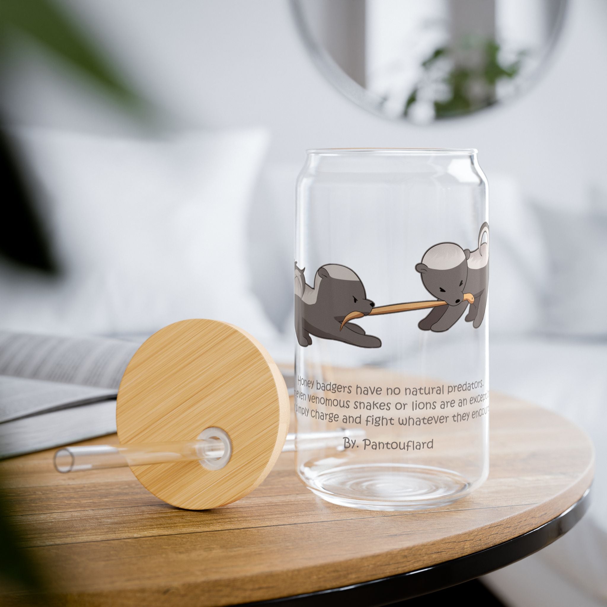 Clear Pantouflard Fearless Honey Badger Tempered Glass Sipper