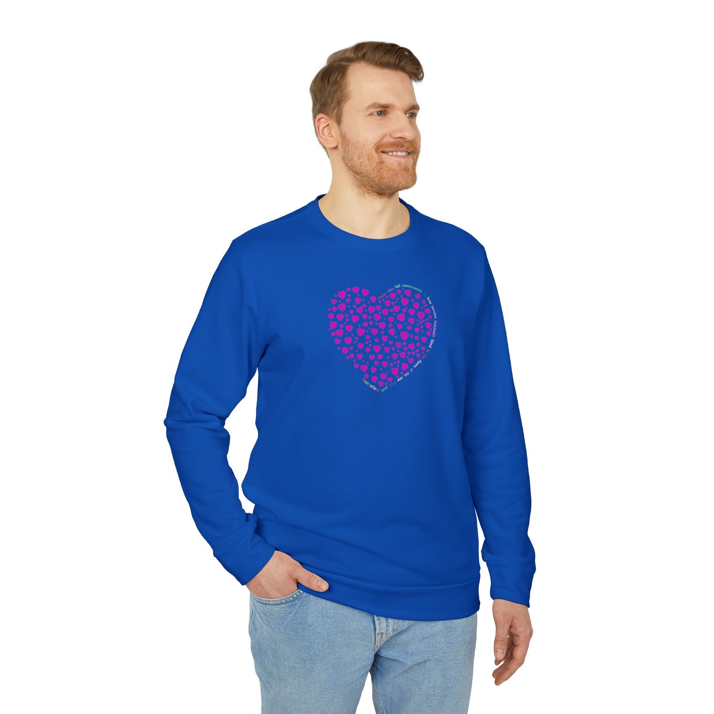 Adidas Unisex  Crewneck Sweatshirt with Pink Heart Design