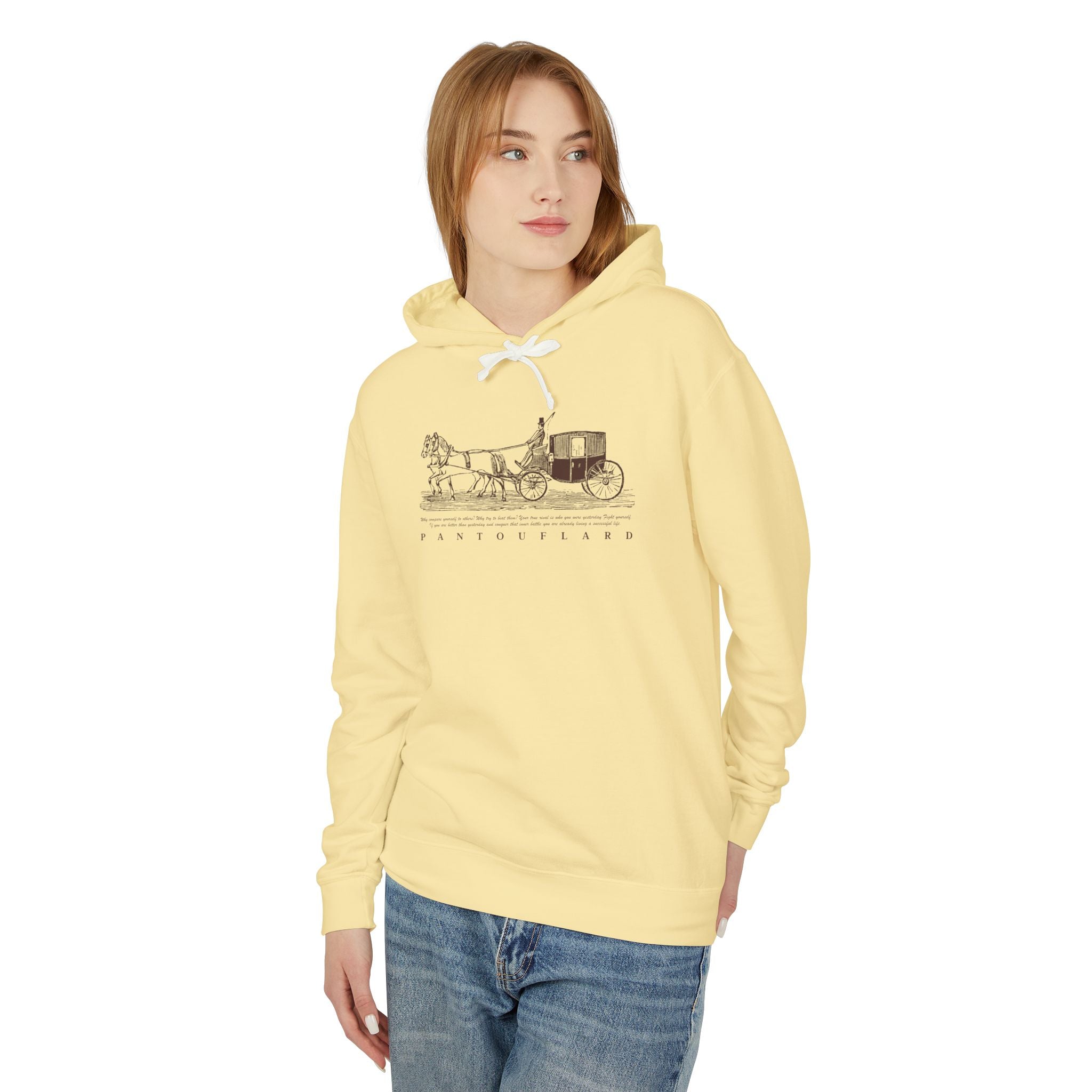 Old Money Equestrian Heritage Hoodie - The Timeless Carriage I (Lightweight 100% Cotton)