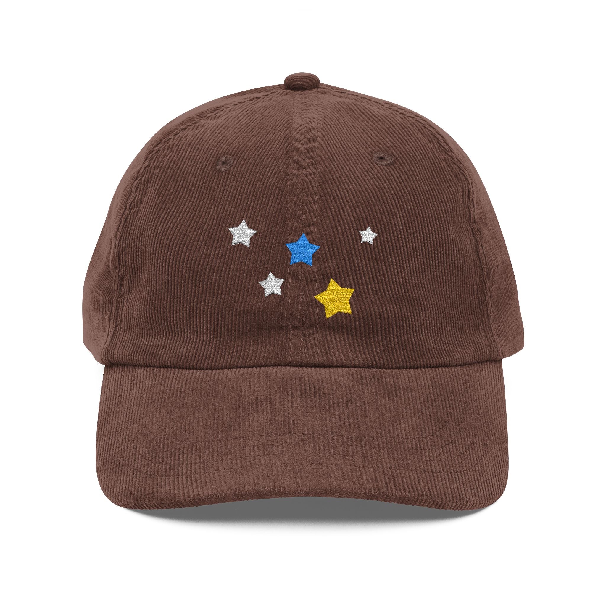 Unisex Cassiopeia Star Embroidered Cotton Corduroy Cap