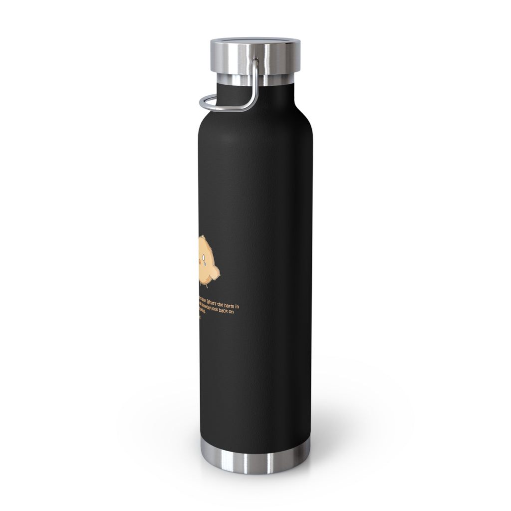 Navy Blue Cute Biting Chicks Quote 22oz Copper Vacuum Insulated Bottle