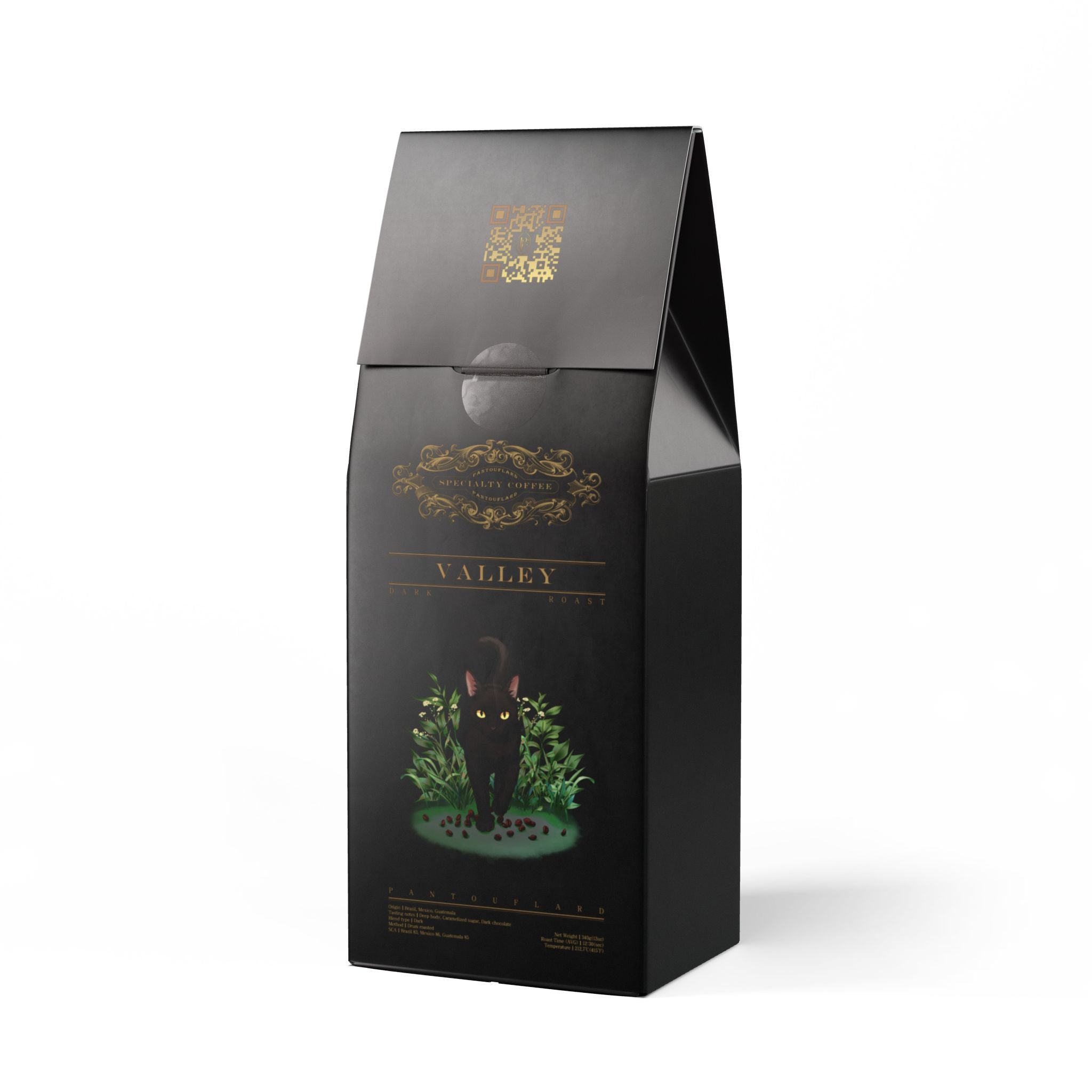 Pantouflard Flathead Valley Dark Roast Coffee – Whole Bean – 100% Arabica Specialty Blend (Brazil, Mexico, Guatemala) – Notes of Deep body, Caramelized sugar, Warm spice, Dark chocolate – 12oz(340g...