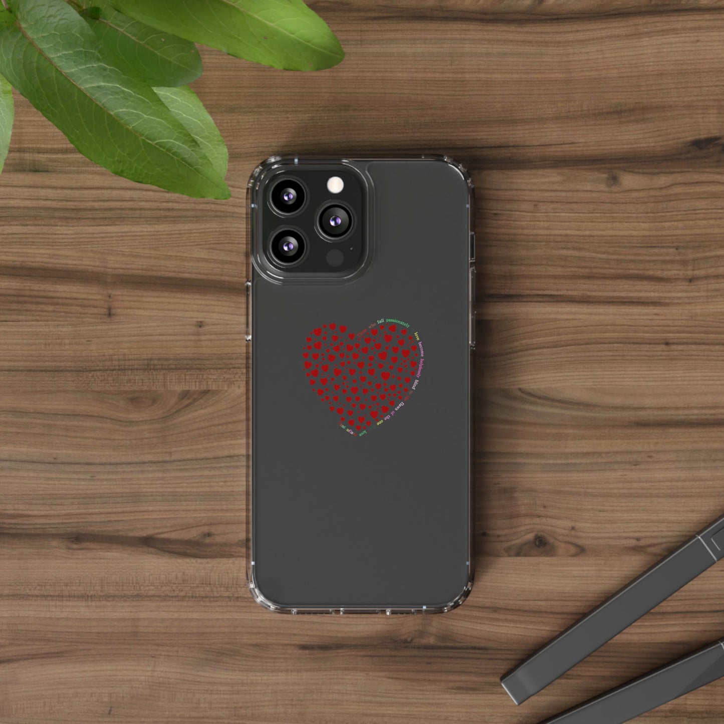 Red Heart Clear Phone Case