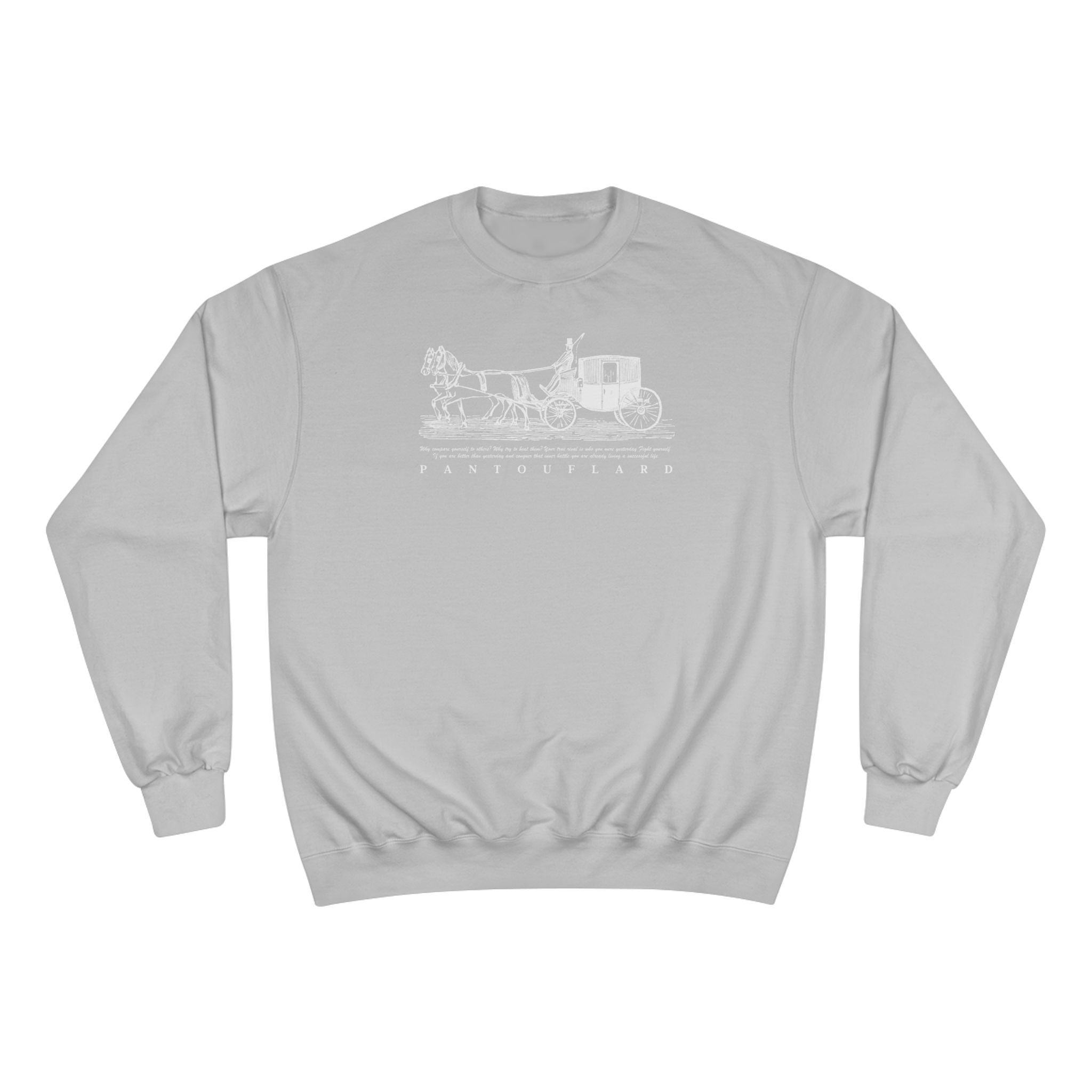 Old Money Equestrian Champion Crewneck - Royal White Carriage (Authentic Varsity Streetwear)