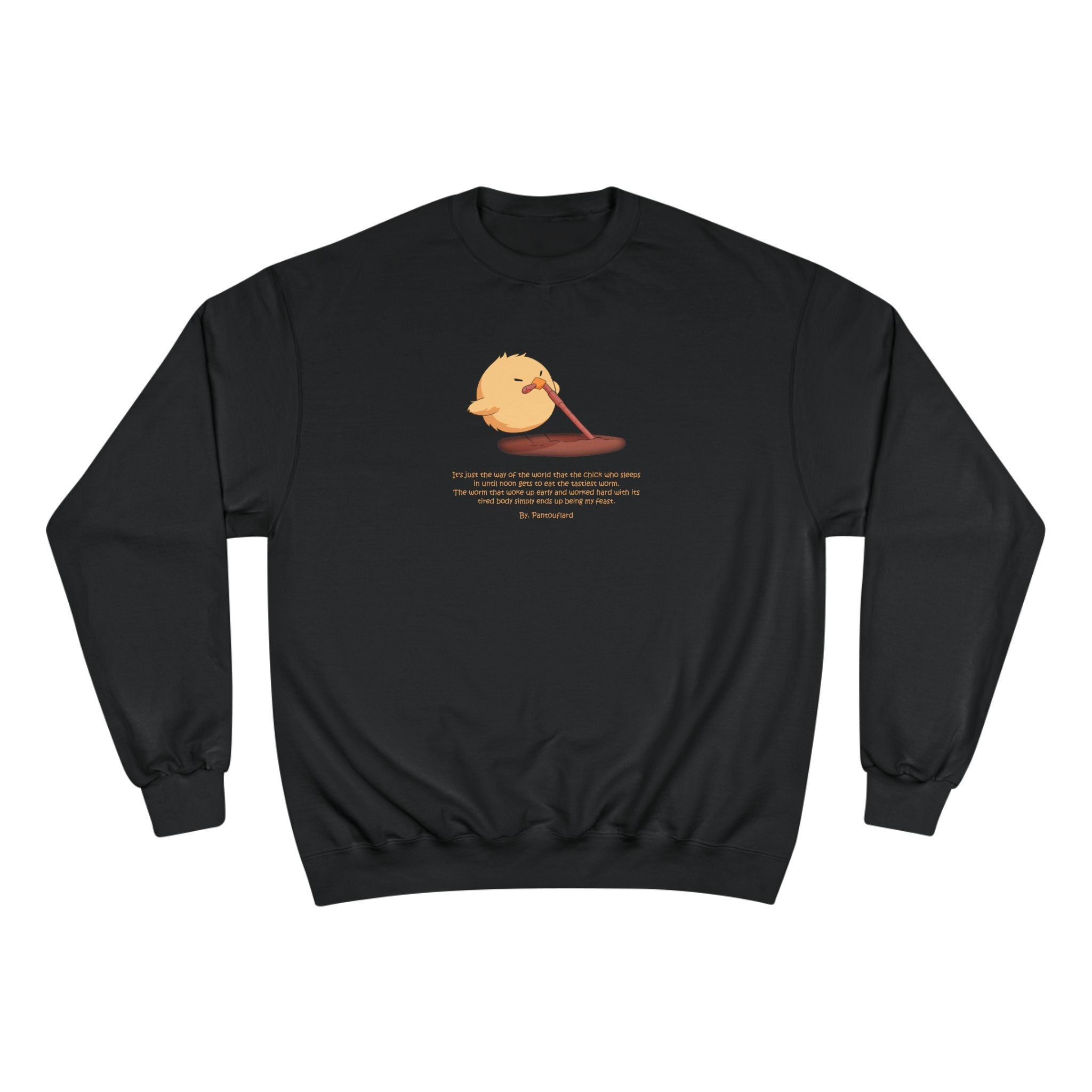 Champion Unisex White Pantouflard Chick Cotton Blend Crewneck Sweatshirt