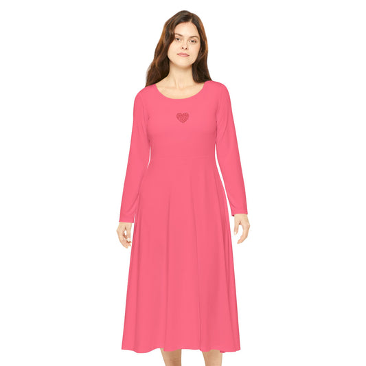 Long Sleeve Dance Dress (Red Heart)