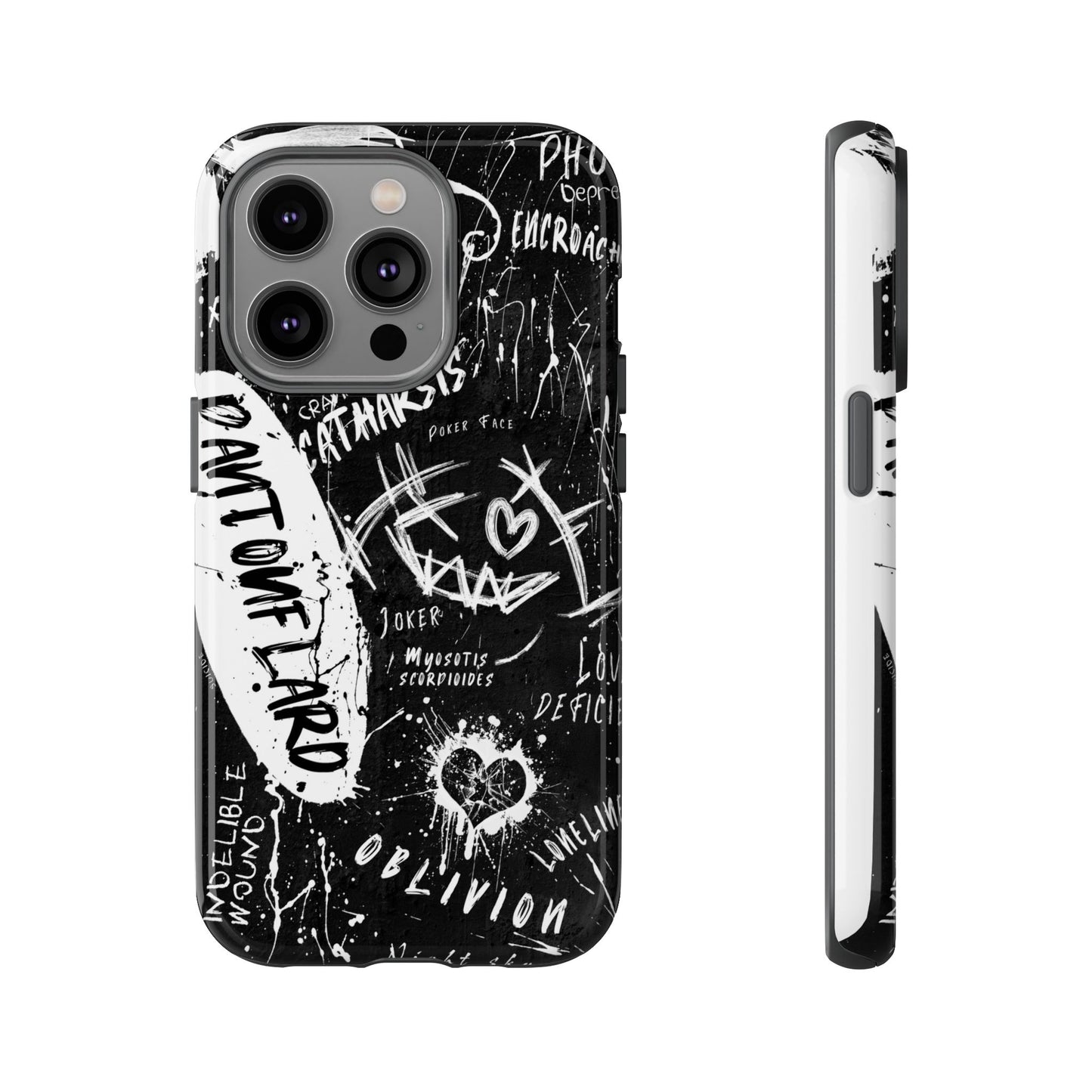 Fundas resistentes: funda atrevida para iPhone, Galaxy, Google Pixel, diseño de grafiti negro, estética urbana, regalo para amantes del arte, accesorios de teléfono modernos, estilo callejero