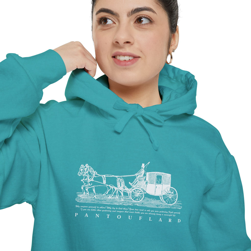 Old Money Equestrian Heritage Hoodie - The Heritage Carriage II (Premium Garment-Dyed Heavyweight Fleece)