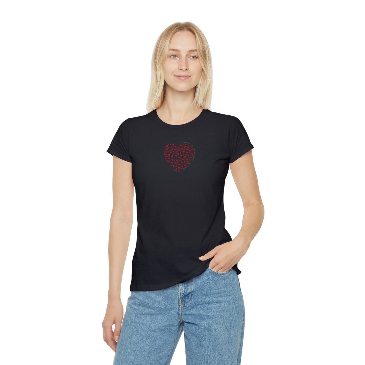 Slim fit Women's T-Shirt (Red Heart)