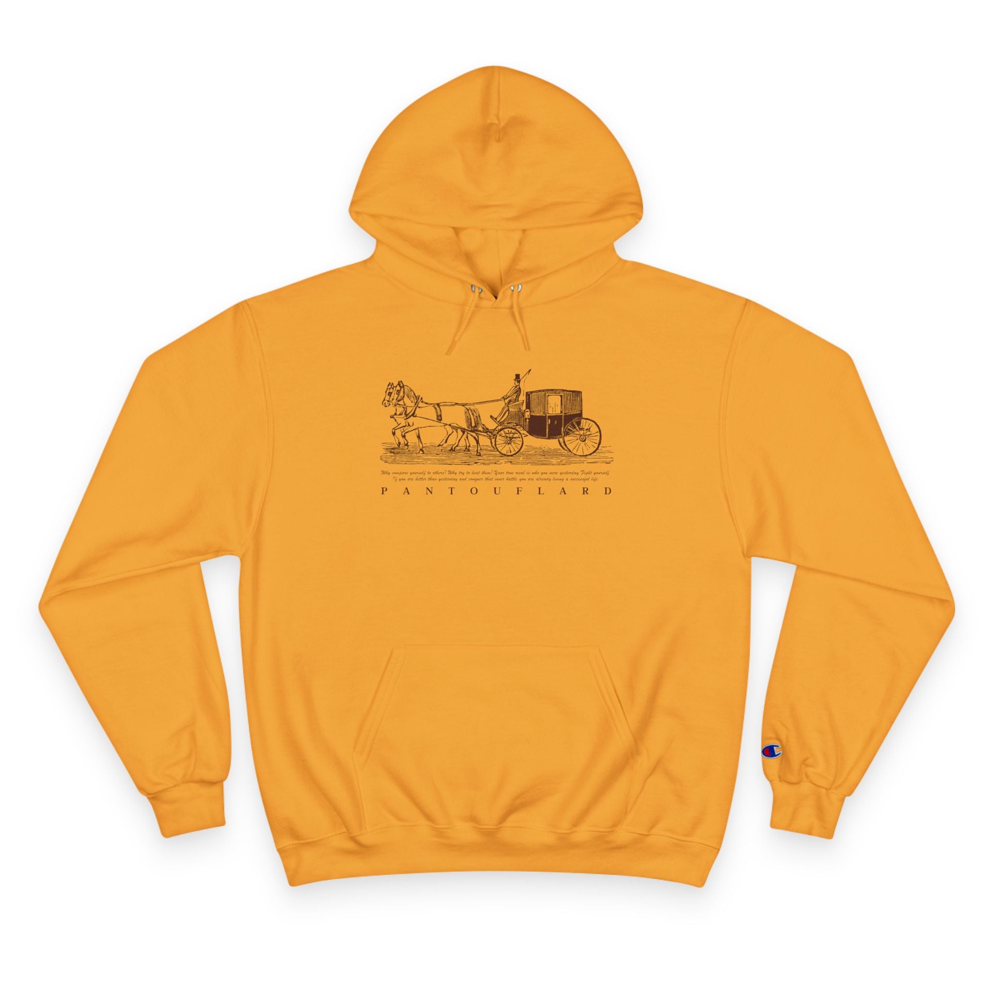 Old Money Equestrian Heritage Hoodie - The Timeless Carriage I (Champion Authentic Eco-Fleece)