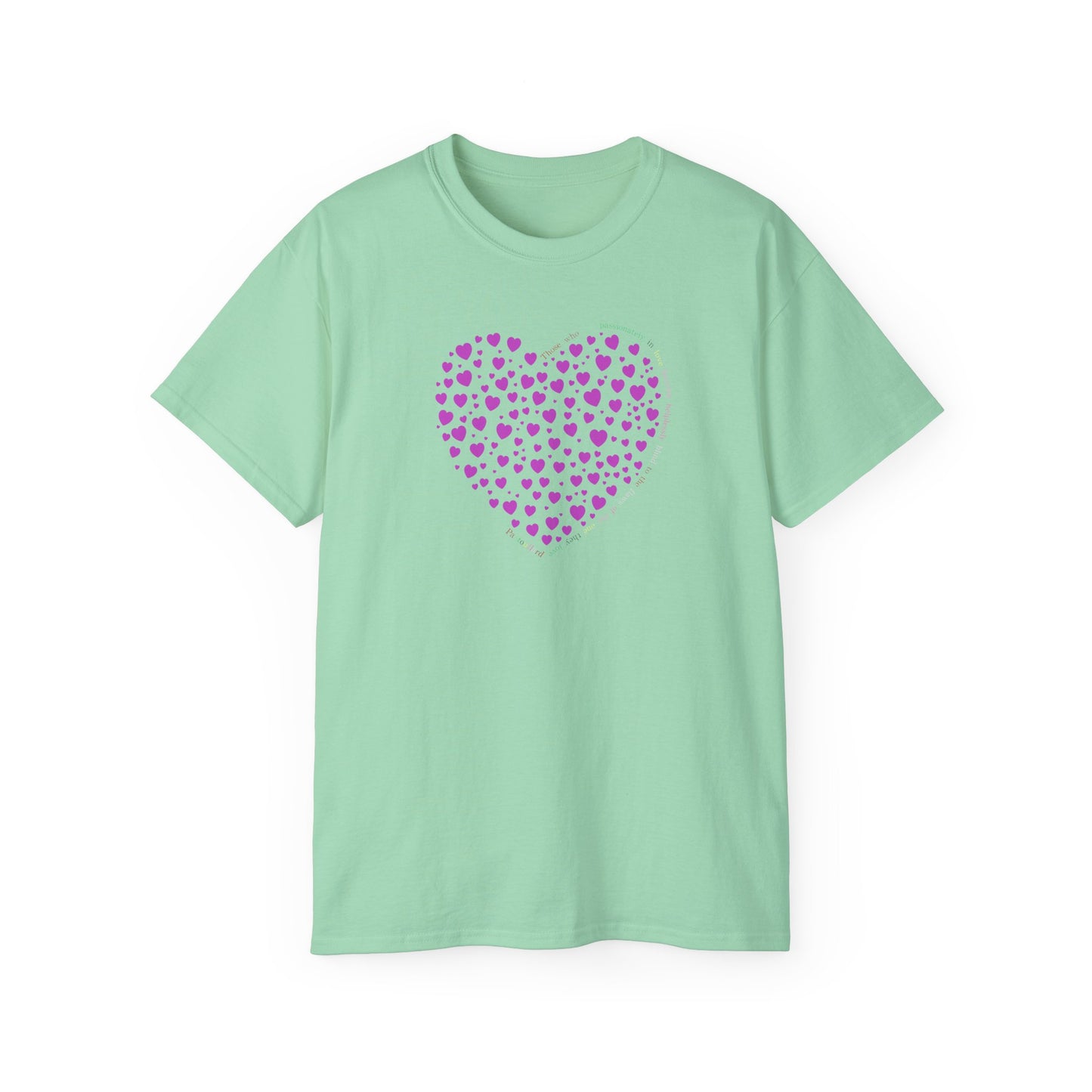 Powder Pink Heart Unisex short sleeved T-shirt