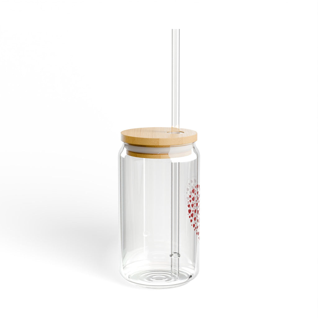 Clear Pantouflard Passionate Love Red Heart Quote Tempered Glass Sipper
