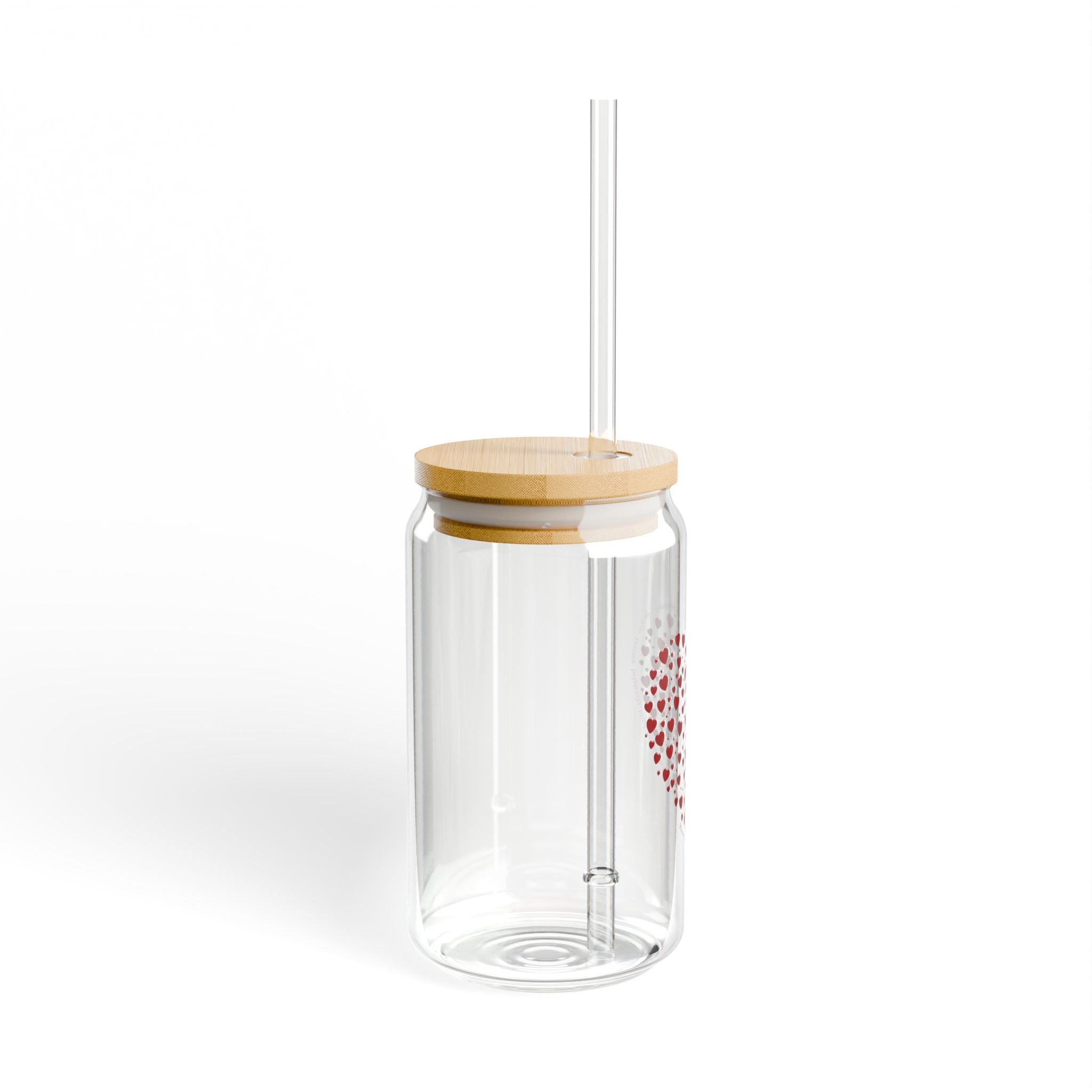 Clear Pantouflard Passionate Love Red Heart Quote Tempered Glass Sipper