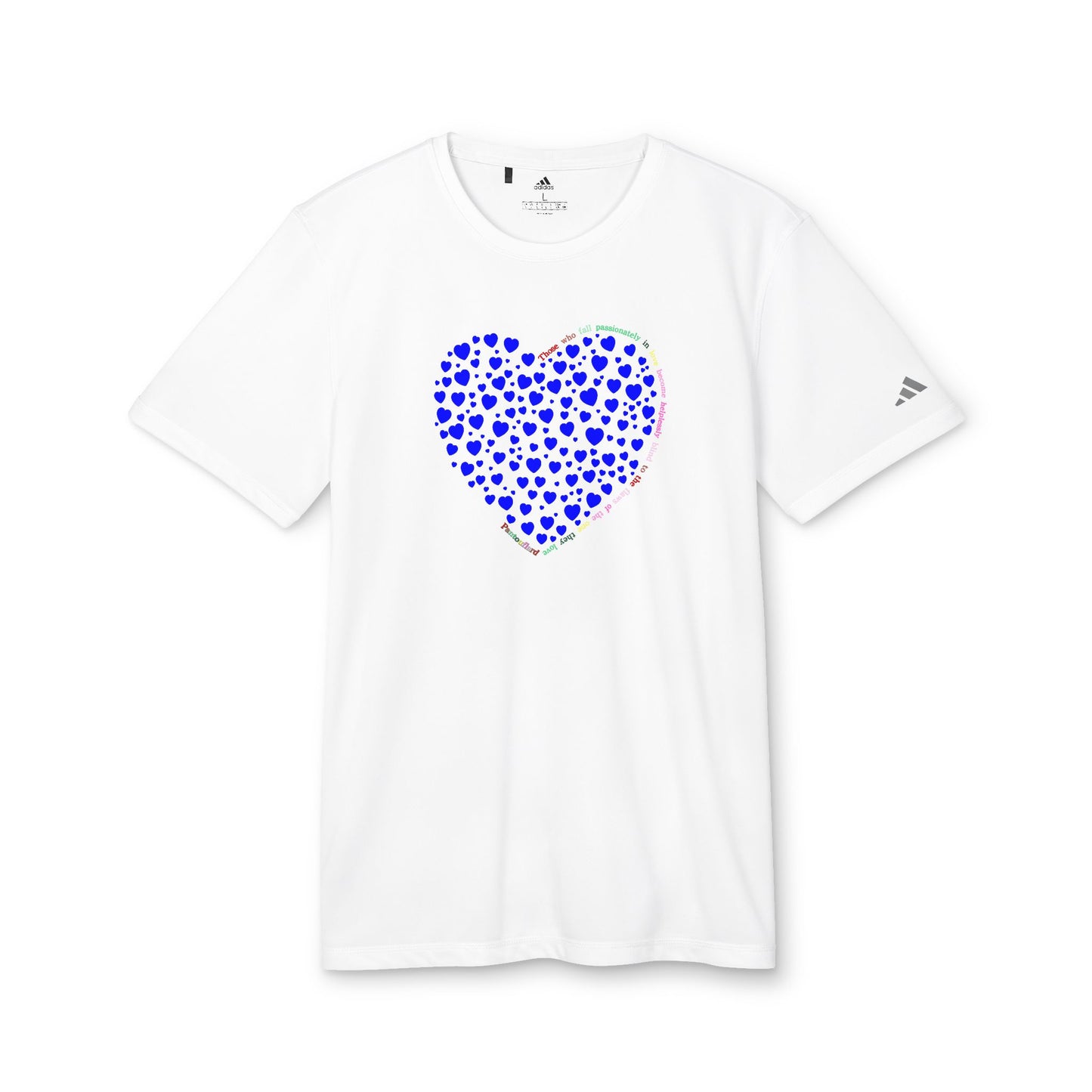 Adidas Unisex Sport T-Shirt with Blue Heart Design