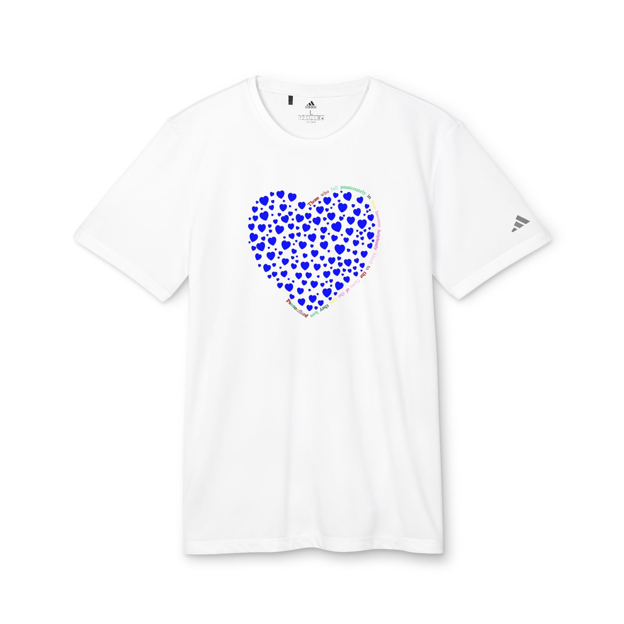 Camiseta Deportiva Unisex Adidas® con Diseño de Corazón Azul