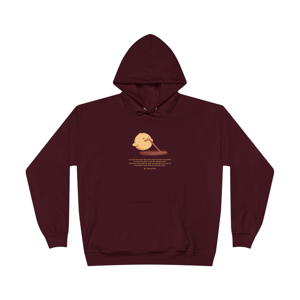 Unisex Light Blue Pantouflard Chick Cotton Blend Pullover Hoodie
