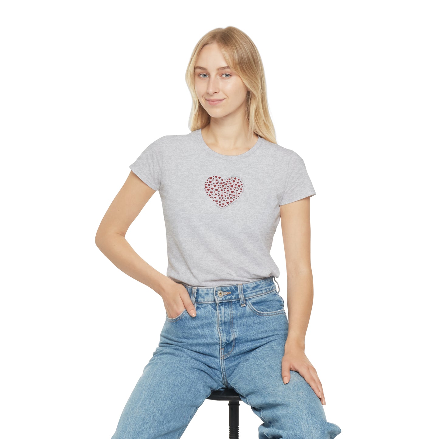 Slim fit Women's T-Shirt (Red Heart)