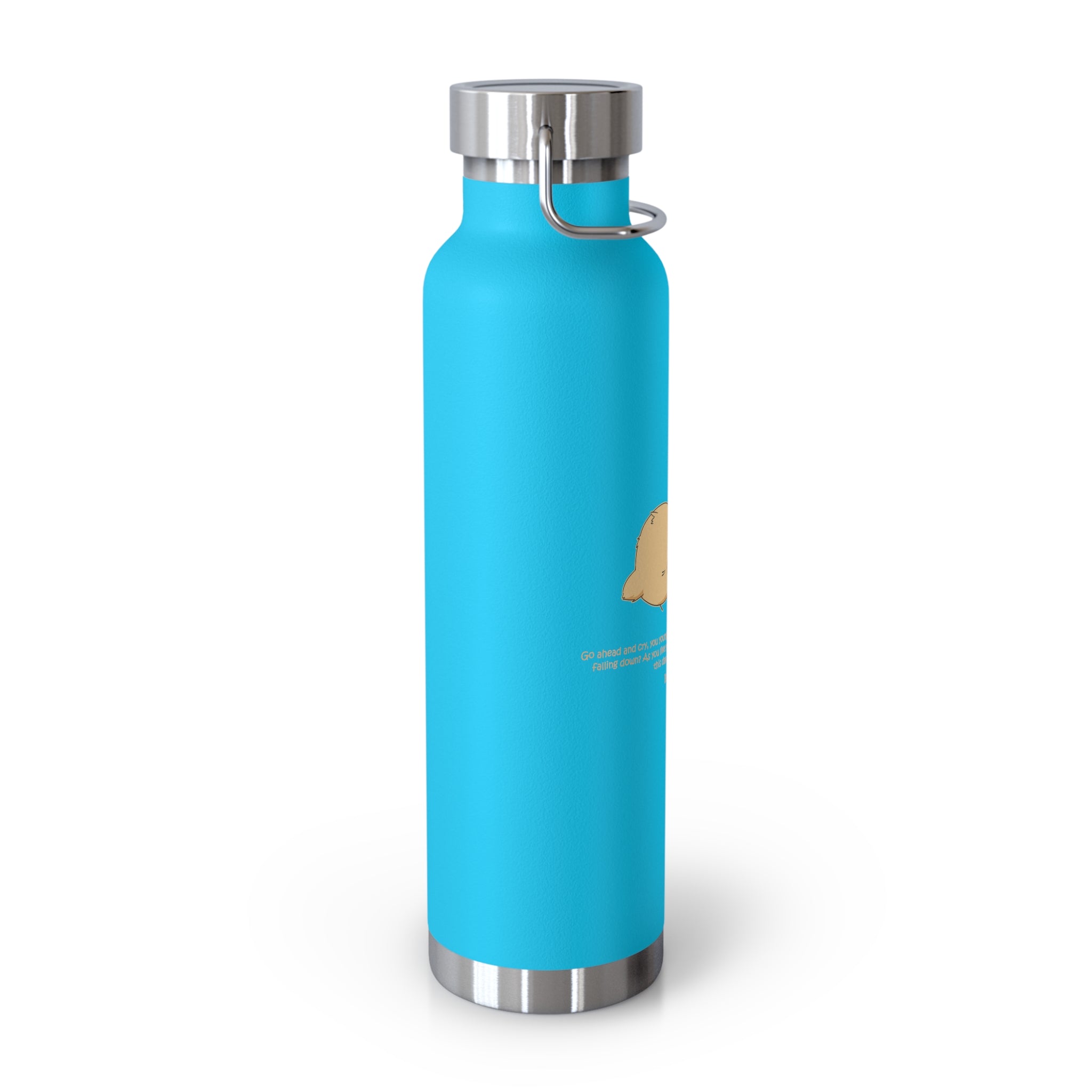 Navy Blue Cute Biting Chicks Quote 22oz Copper Vacuum Insulated Bottle