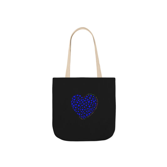 Tote Bag with Blue Heart Design