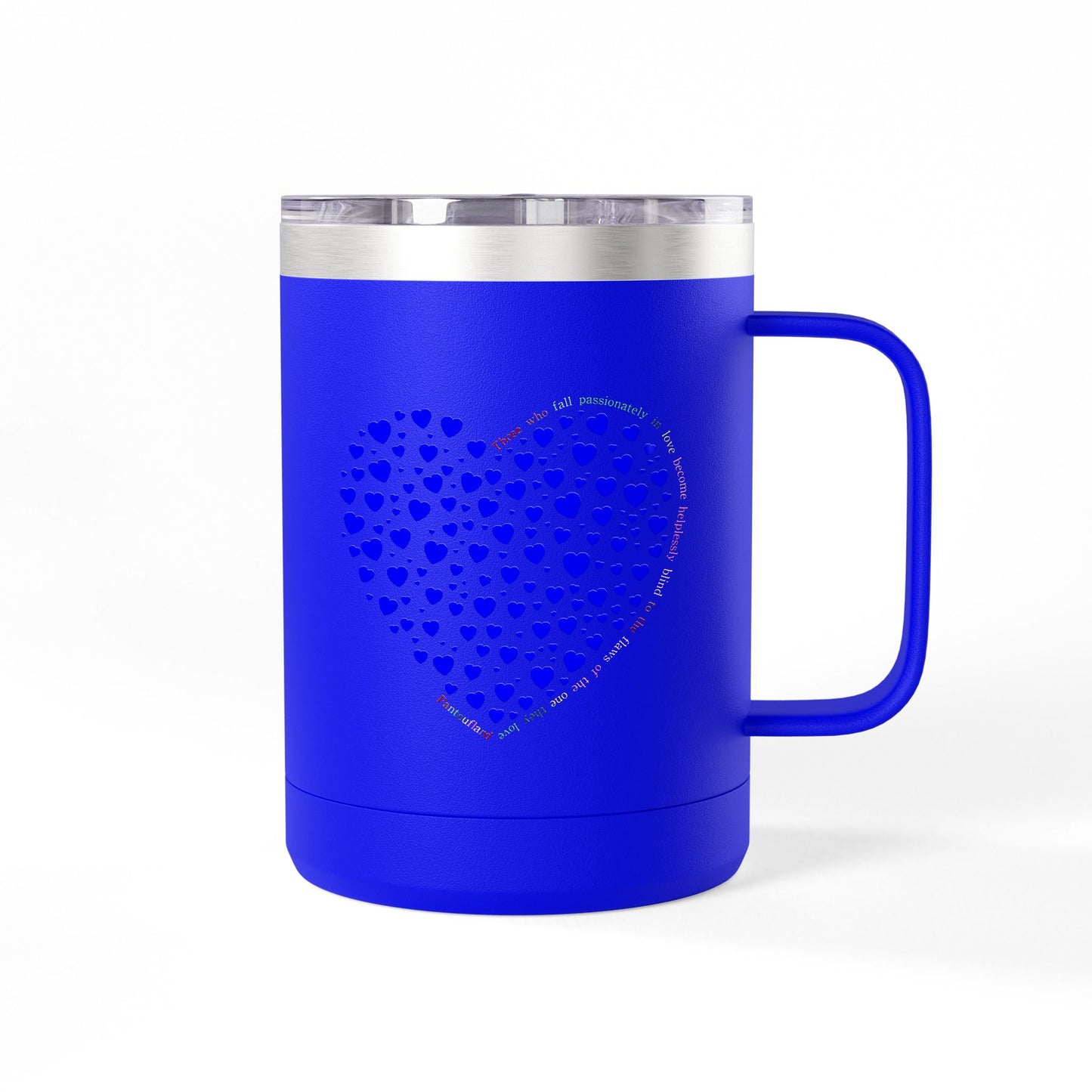 Blue Heart Coffee Mug Tumbler, Personalized Mug