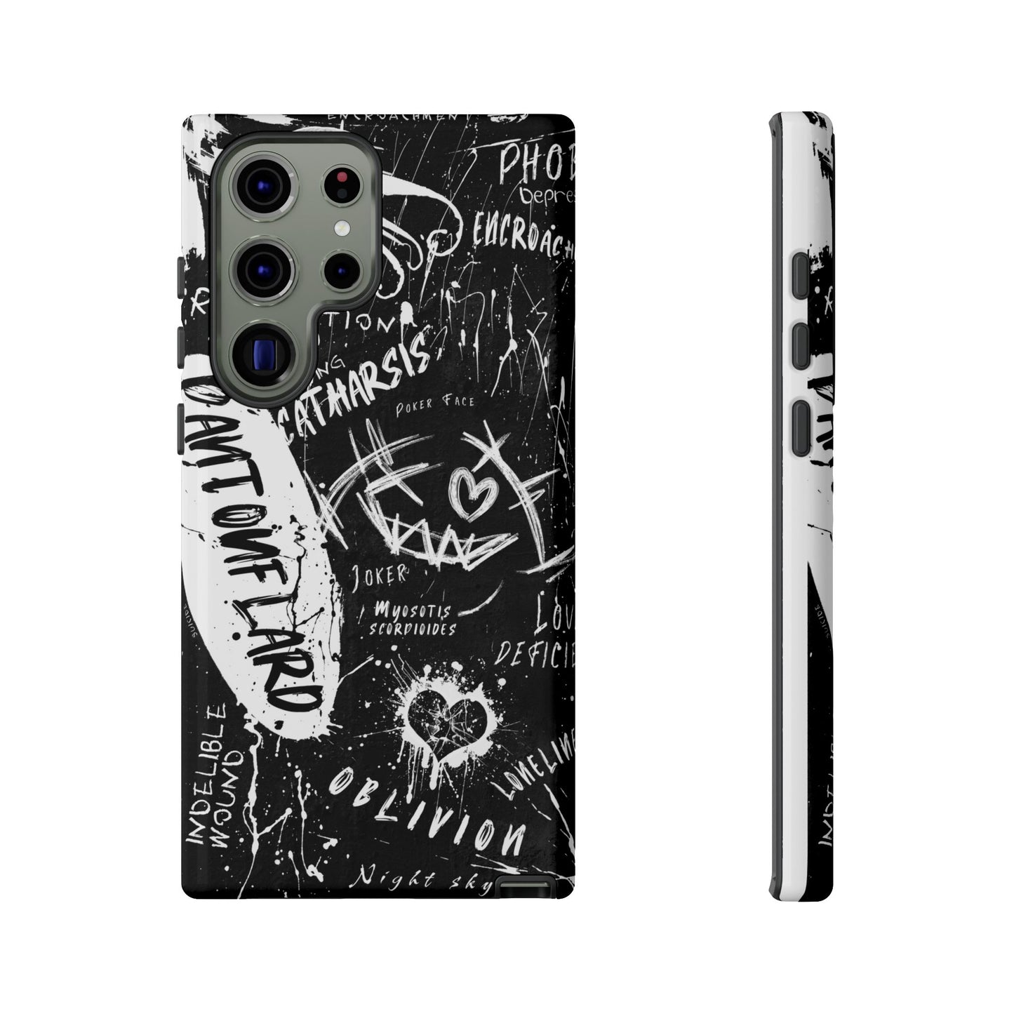 Fundas resistentes: funda atrevida para iPhone, Galaxy, Google Pixel, diseño de grafiti negro, estética urbana, regalo para amantes del arte, accesorios de teléfono modernos, estilo callejero