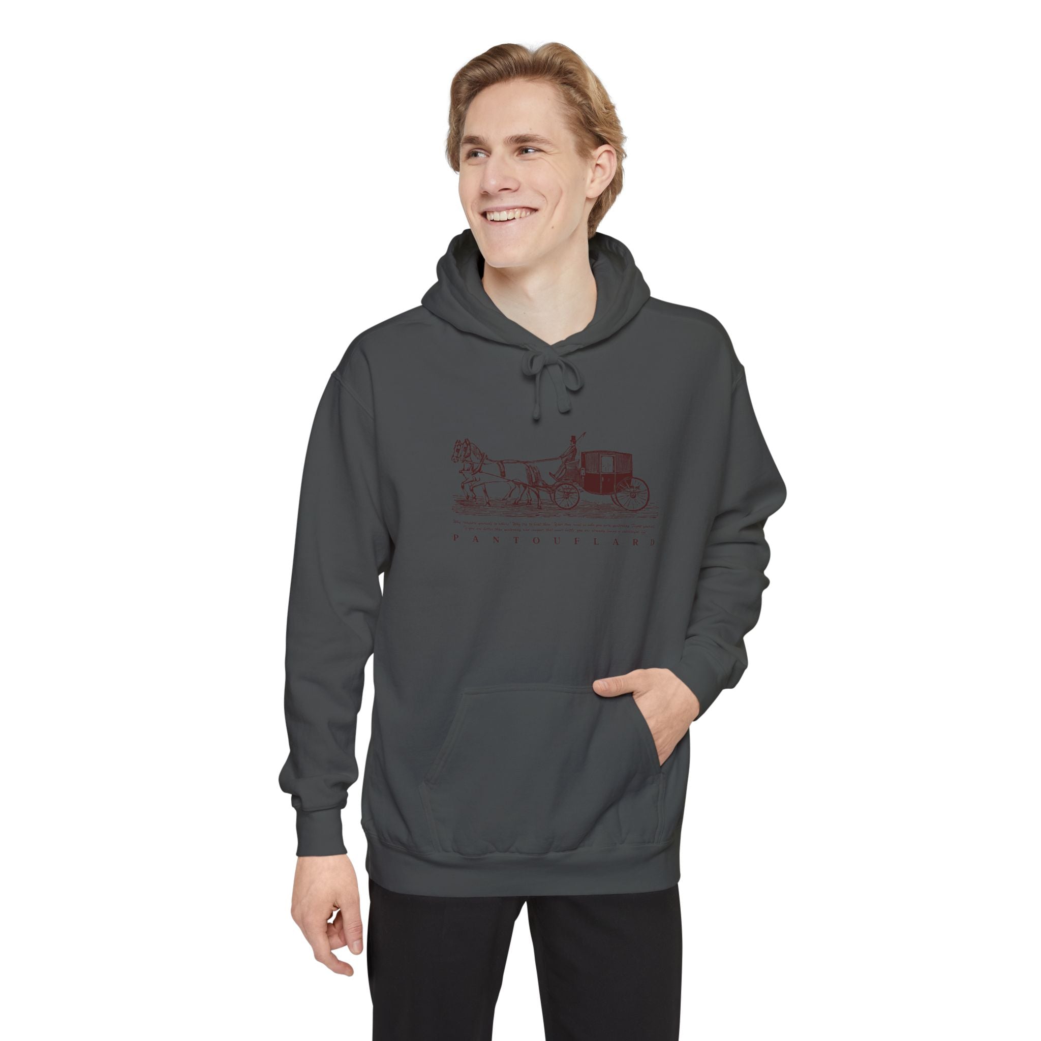 Old Money Equestrian Heritage Hoodie - The Heritage Carriage I (Premium Garment-Dyed Heavyweight Fleece)