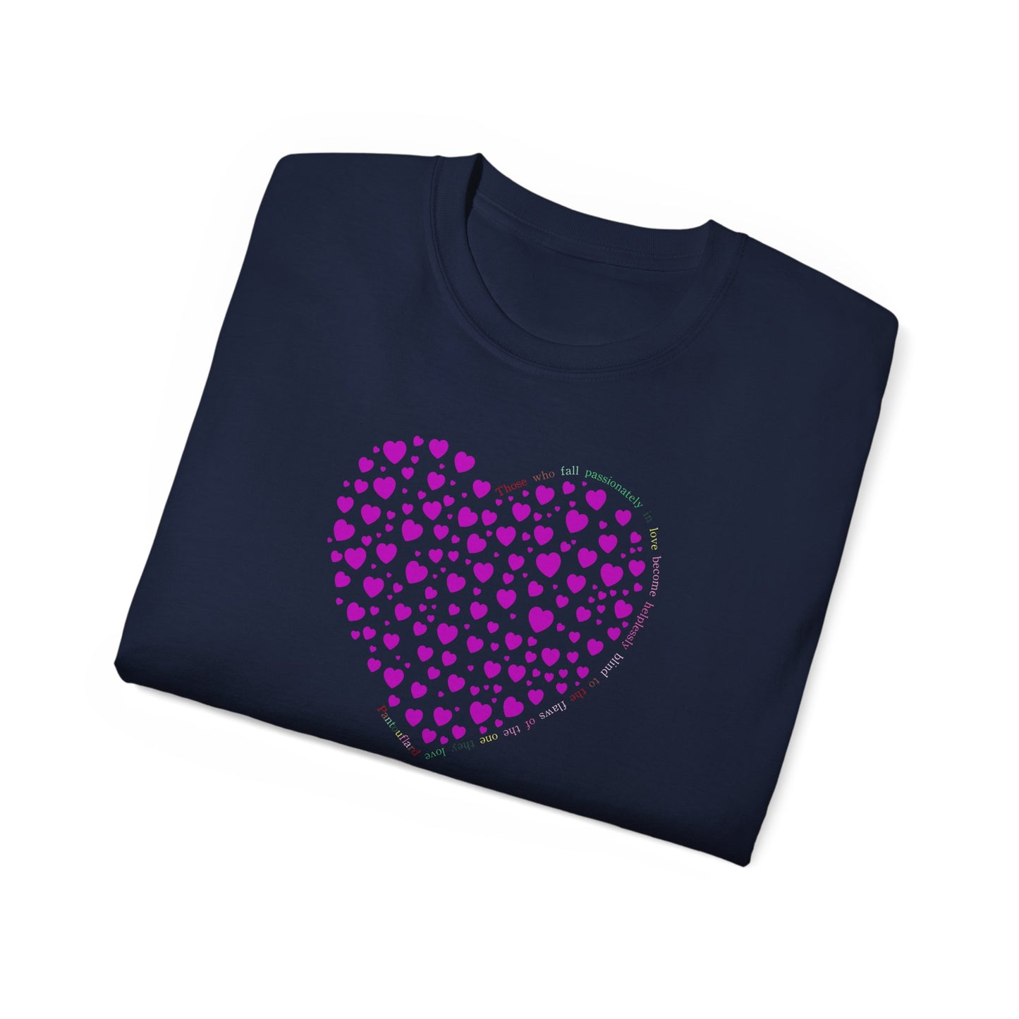 Powder Pink Heart Unisex short sleeved T-shirt