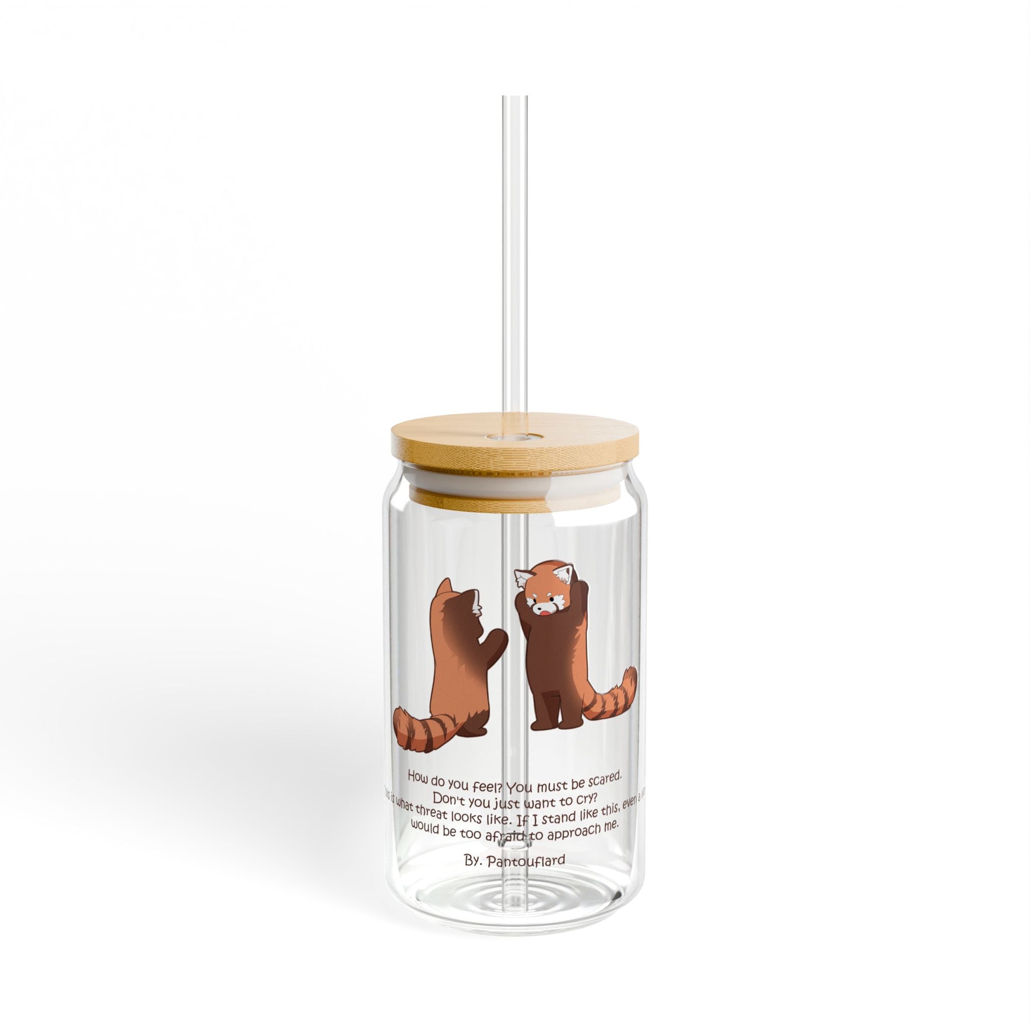 Clear Pantouflard Intimidating Red Panda Tempered Glass Sipper