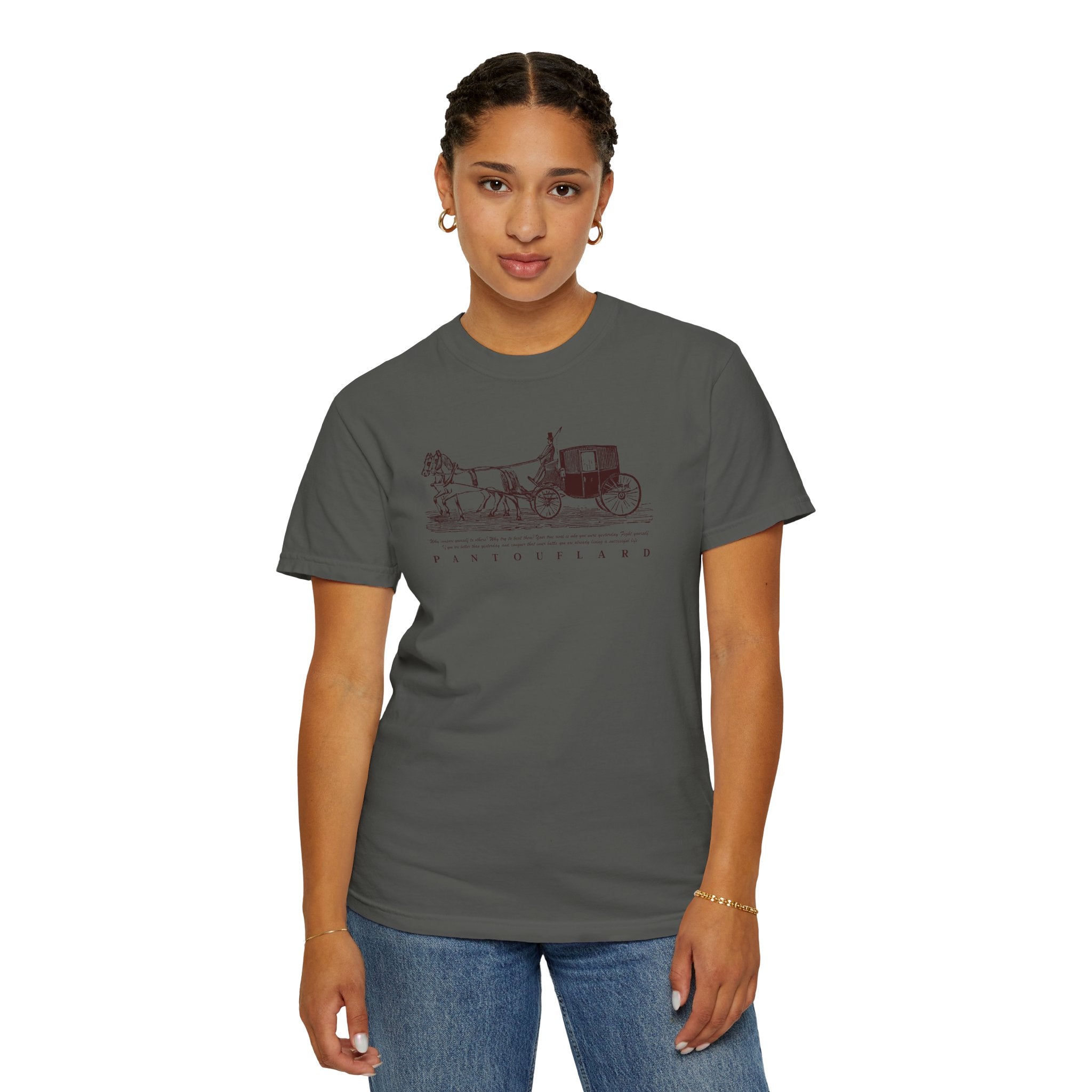 Unisex Burnt Orange Vintage Horse Carriage 100% Cotton T-shirt