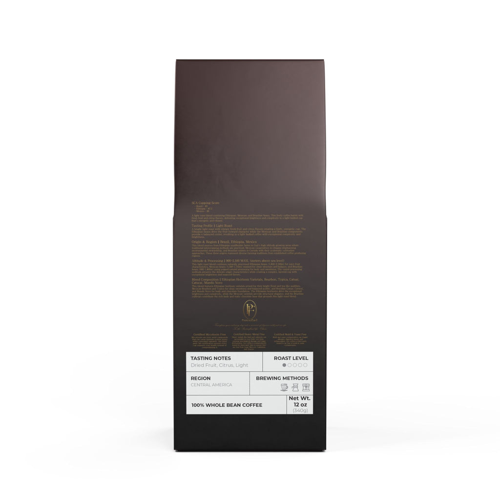 Pantouflard High Lakes Light Roast Coffee – Whole Bean – 100% Arabica Specialty Blend (Brazil, Mexico, Ethiopia) – Notes of Dried fruit, Light body, Milk chocolate, Almonds – 12oz(340g)