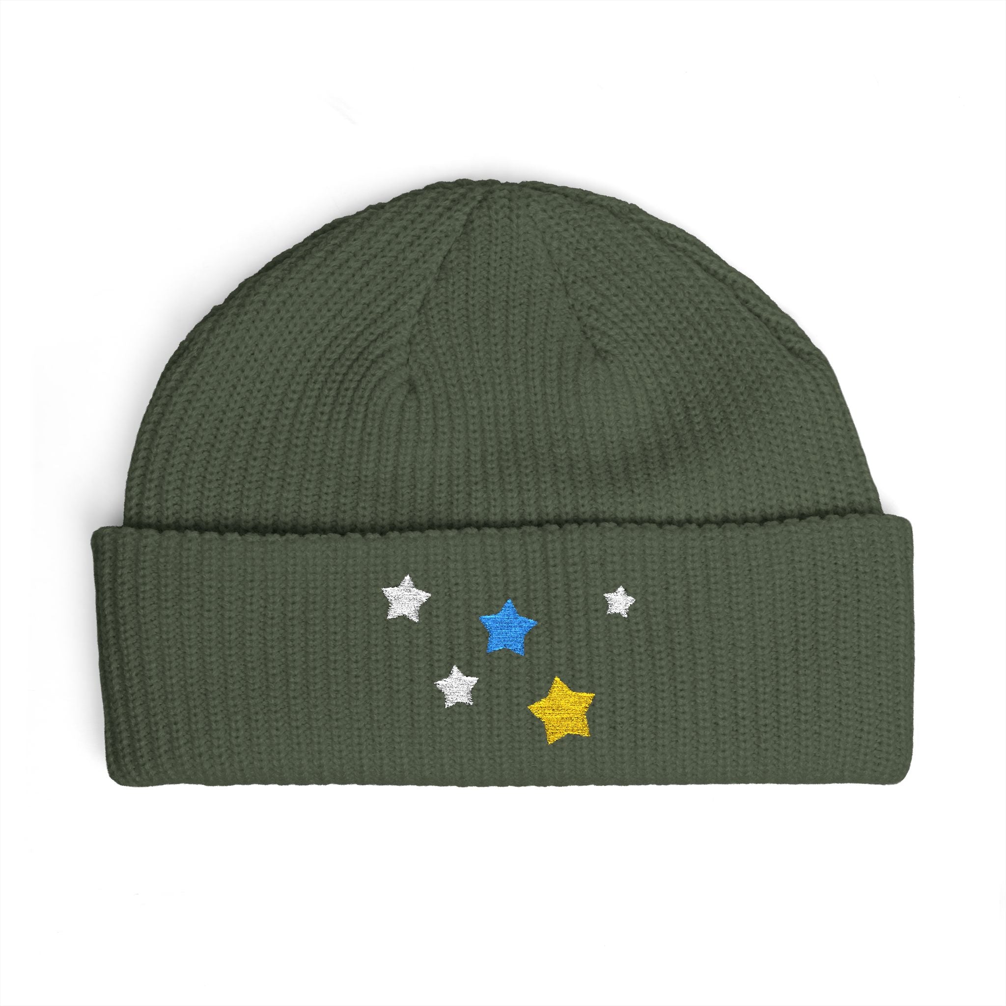 Pastel Lime color Kitschy Cassiopeia Constellation 100% Acrylic Cuff Beanie