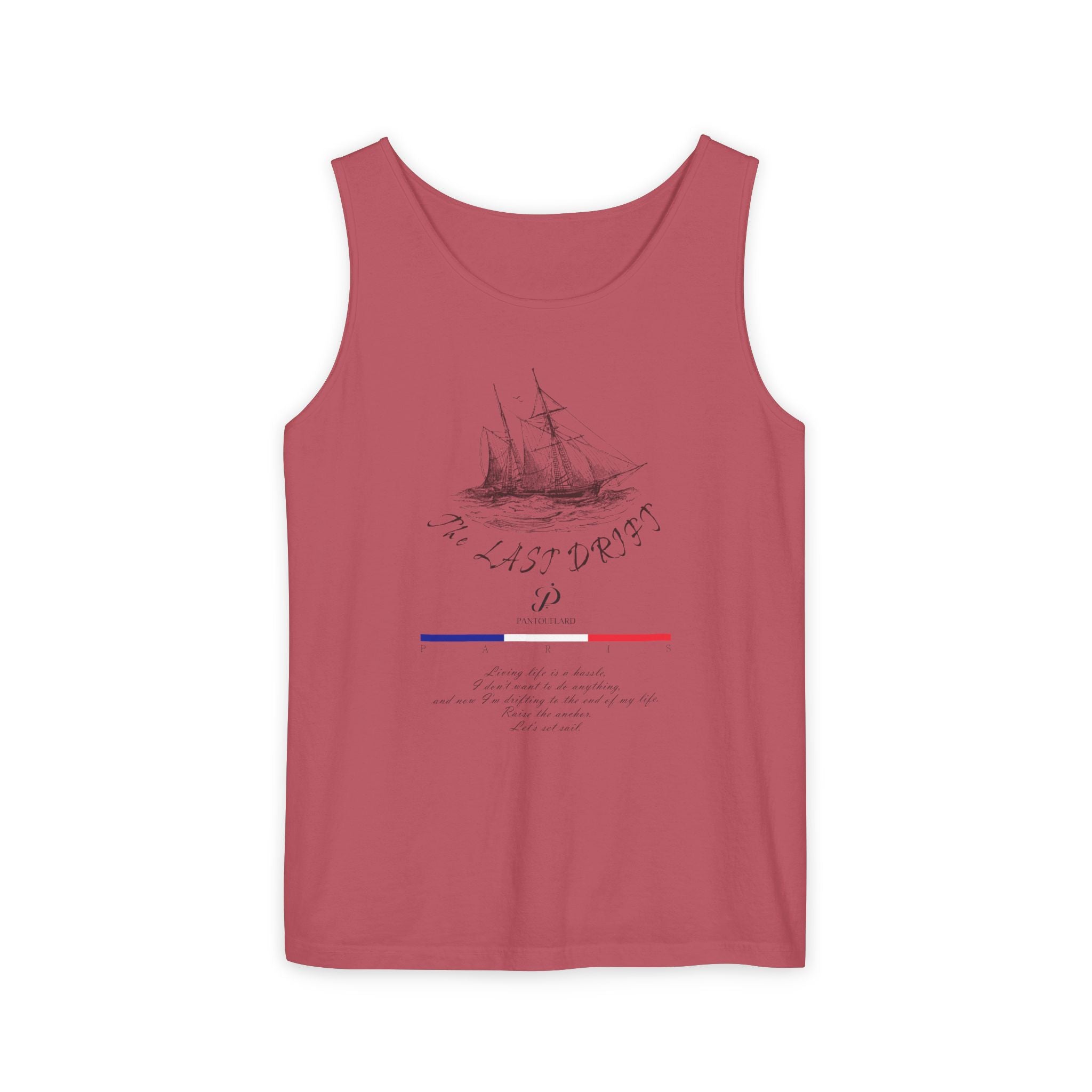 Unisex White Last Drift Cotton Garment-Dyed Tank Top