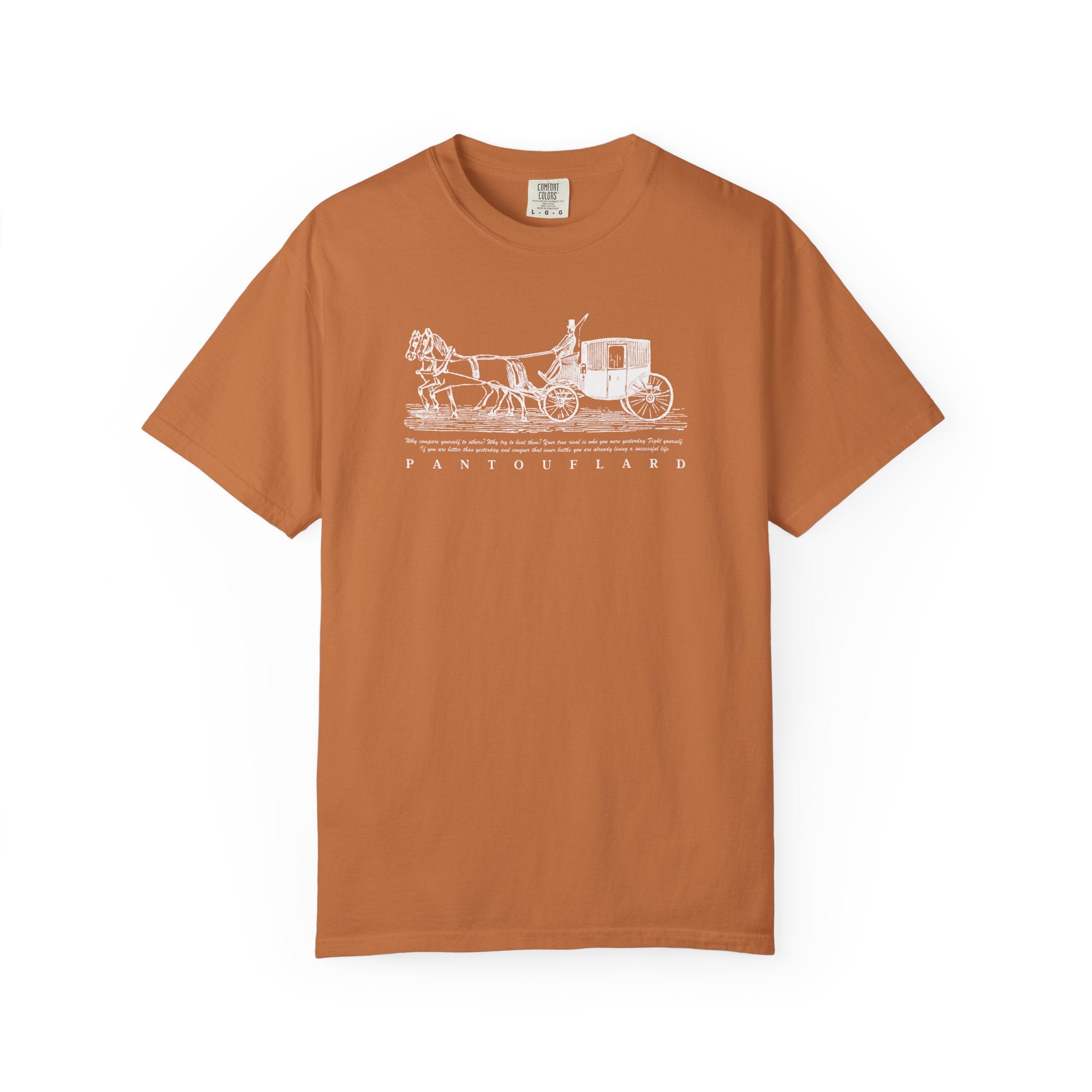 Unisex Burnt Orange Hanes Vintage Carriage Graphic 100% Cotton T-Shirt